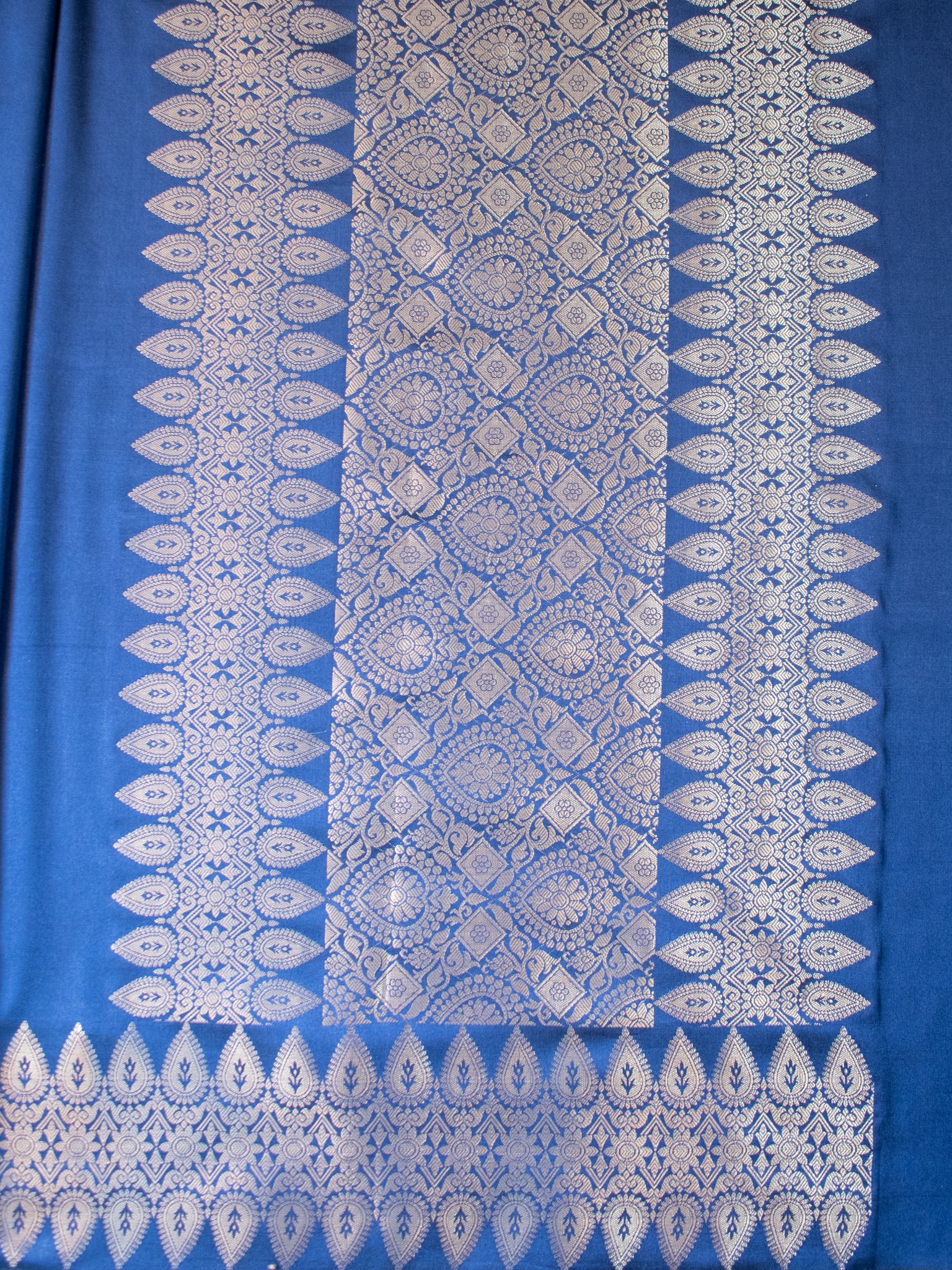 Banarasi Semi Silk Saree With Zari Weaving & Border - Blue