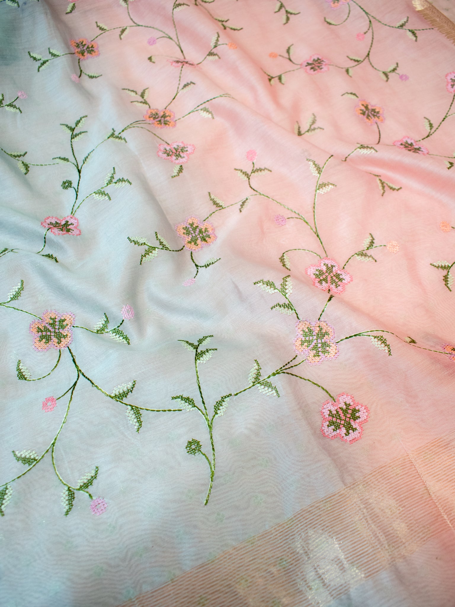 Banarasi Pure Chanderi Salwar Kameez Fabric With Embroidered Dupatta-Pink