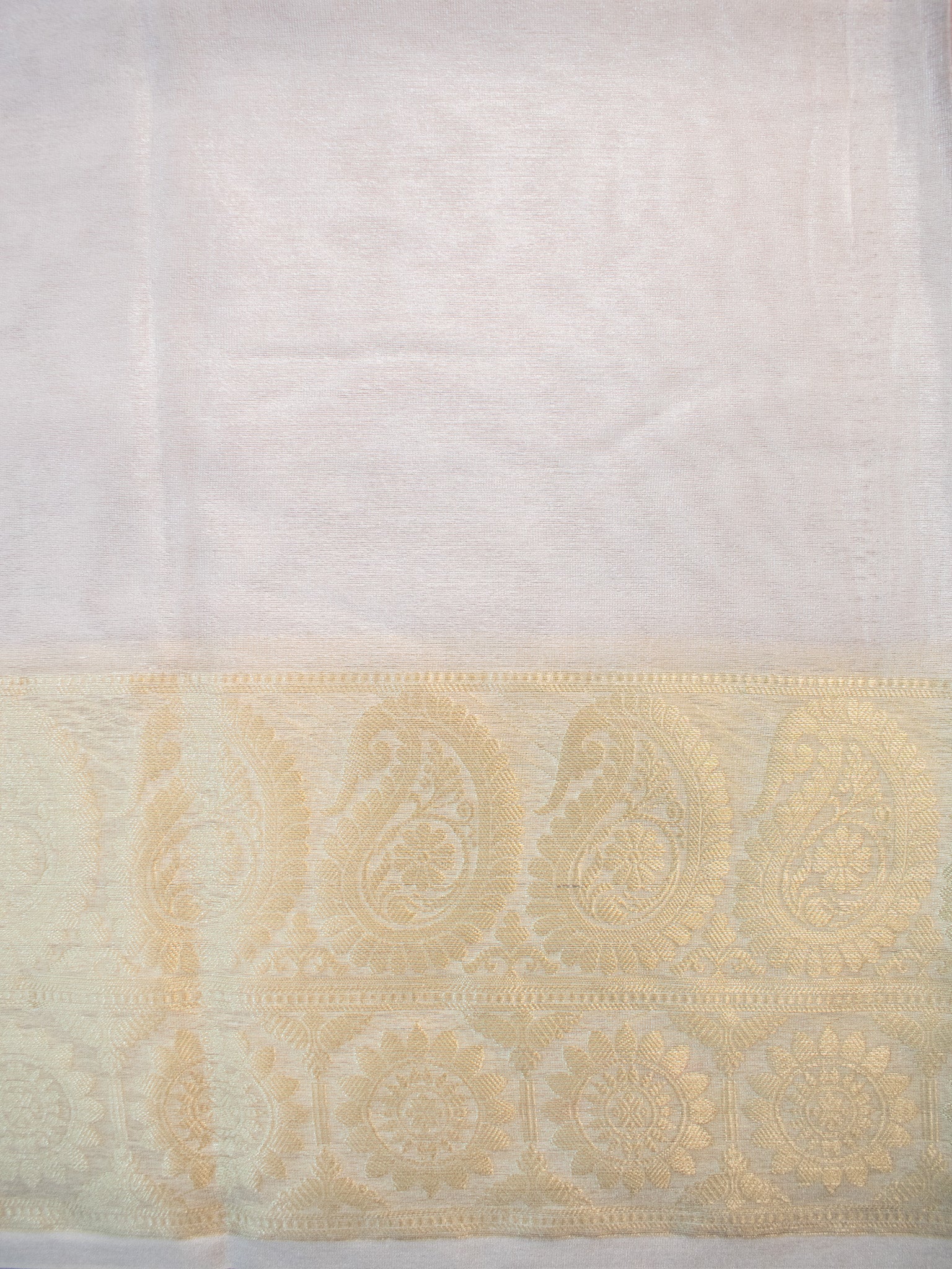 Banarasi Cotton Silk Saree With Silver Zari Weaving & Contrast Border-Red
