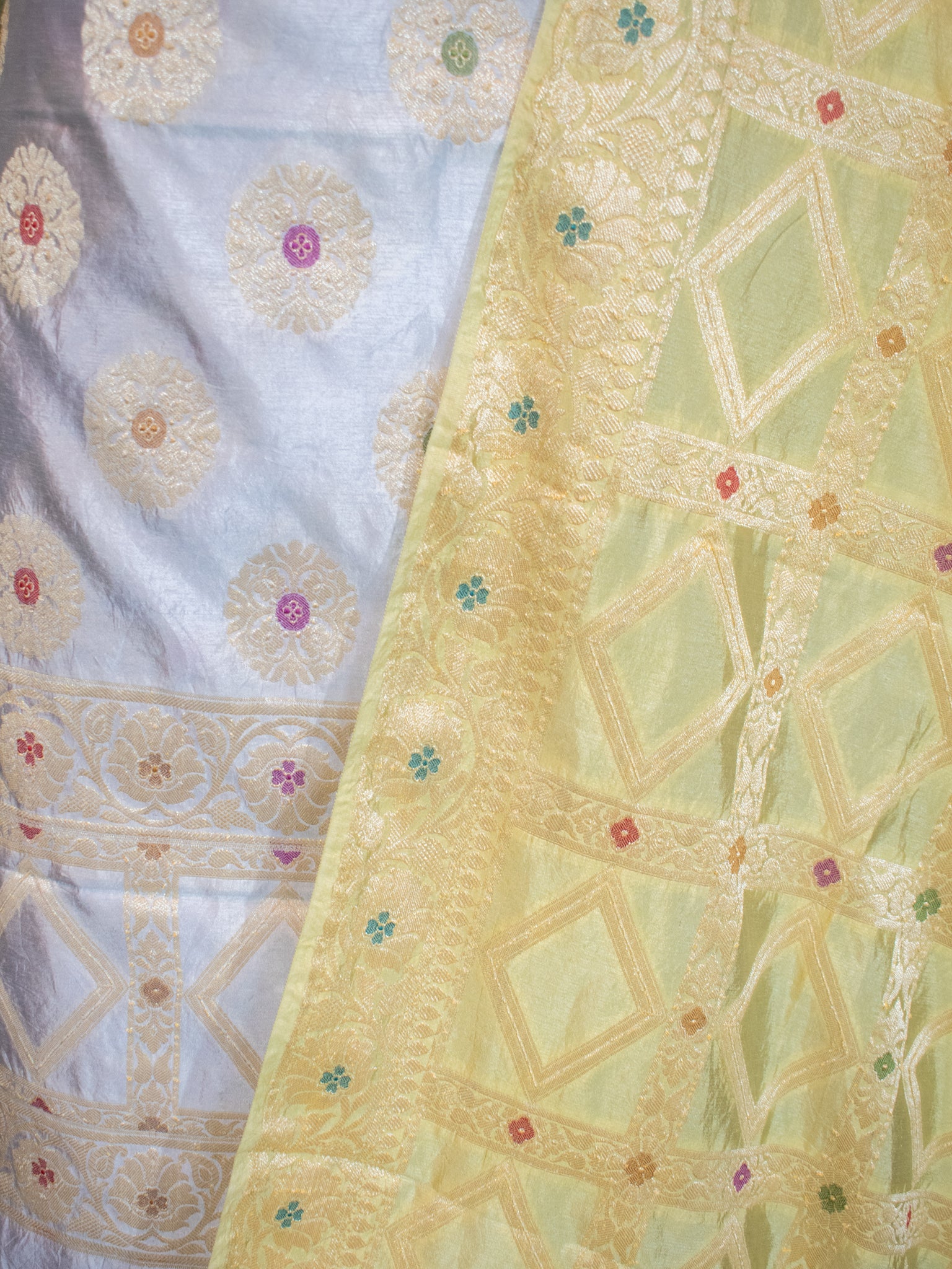 Banarasi Cotton Silk Salwar Kameez With Heavy Jaal Dupatta- Grey