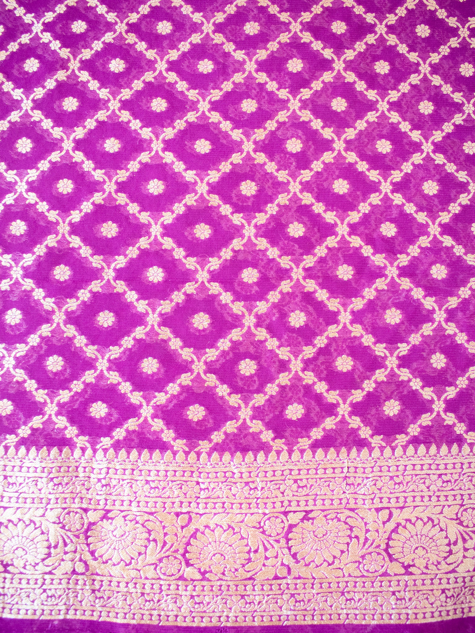 Banarasi Viscose Georgette Saree With Zari Buti Weaving-Purple