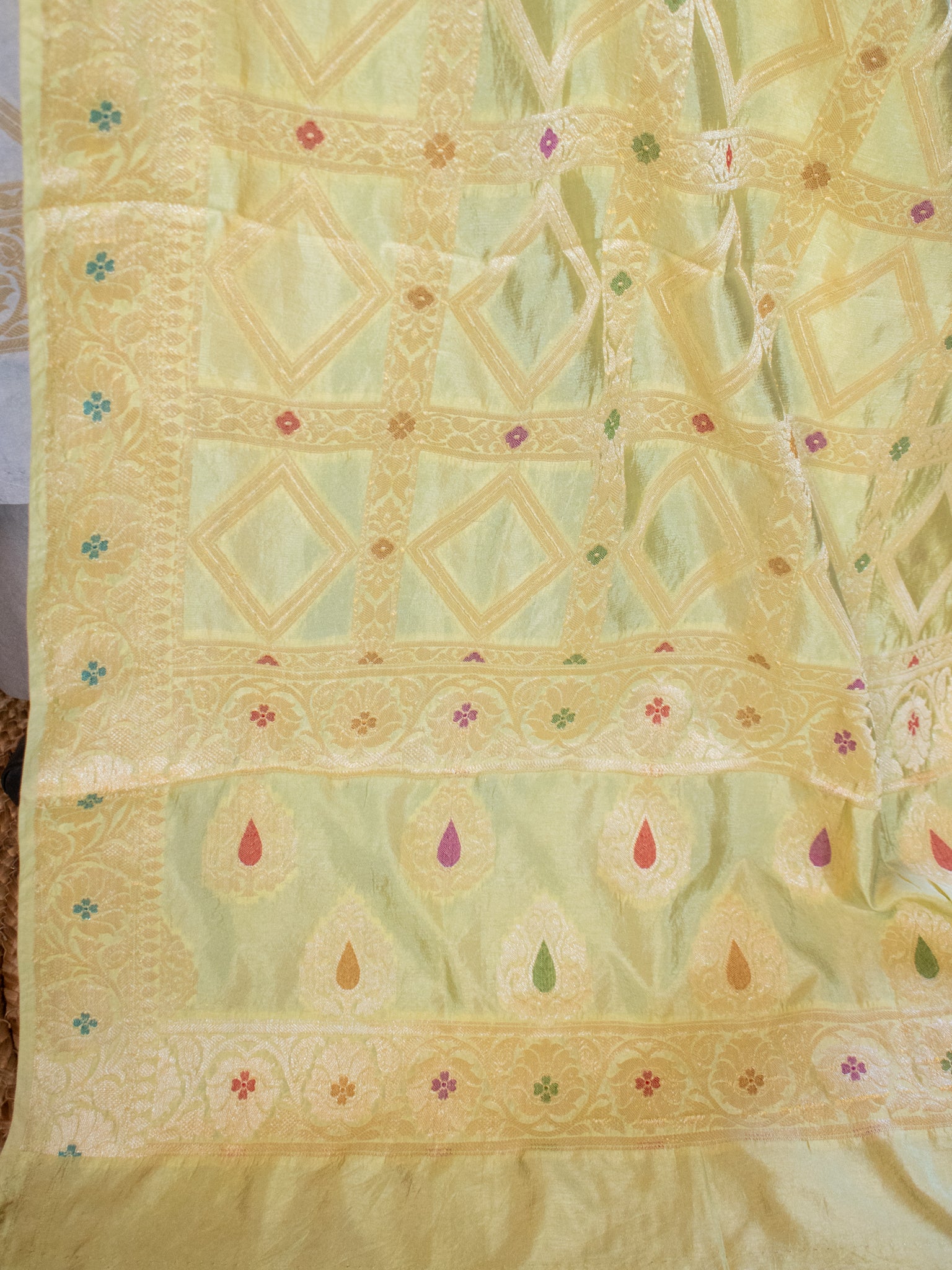 Banarasi Cotton Silk Salwar Kameez With Heavy Jaal Dupatta- Grey