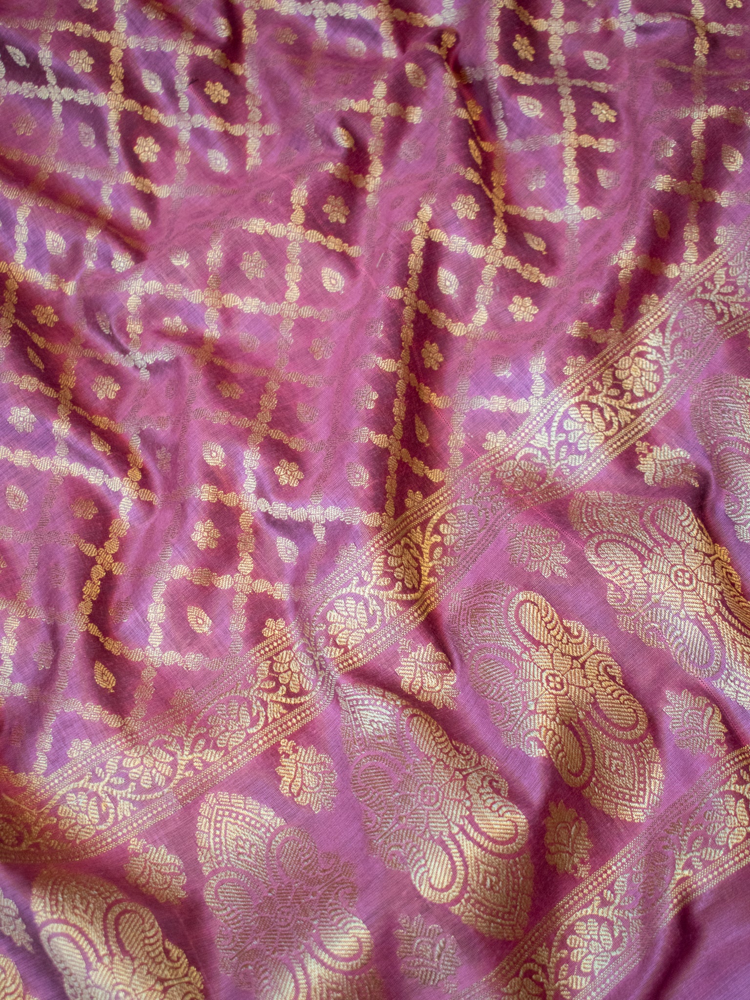 Banarasi Cotton Silk Zari Weaving Salwar Kameez Material-Wine