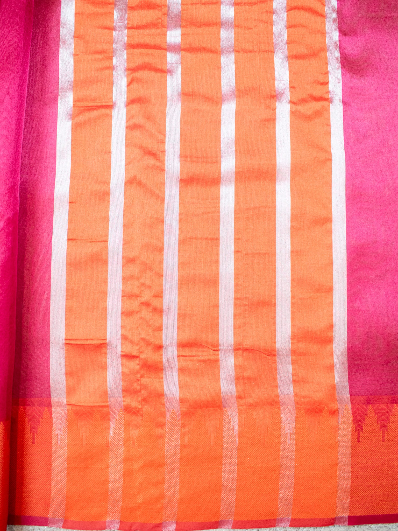 Banarasi Plain Shaded Tissue Saree With Zari Border - Pink