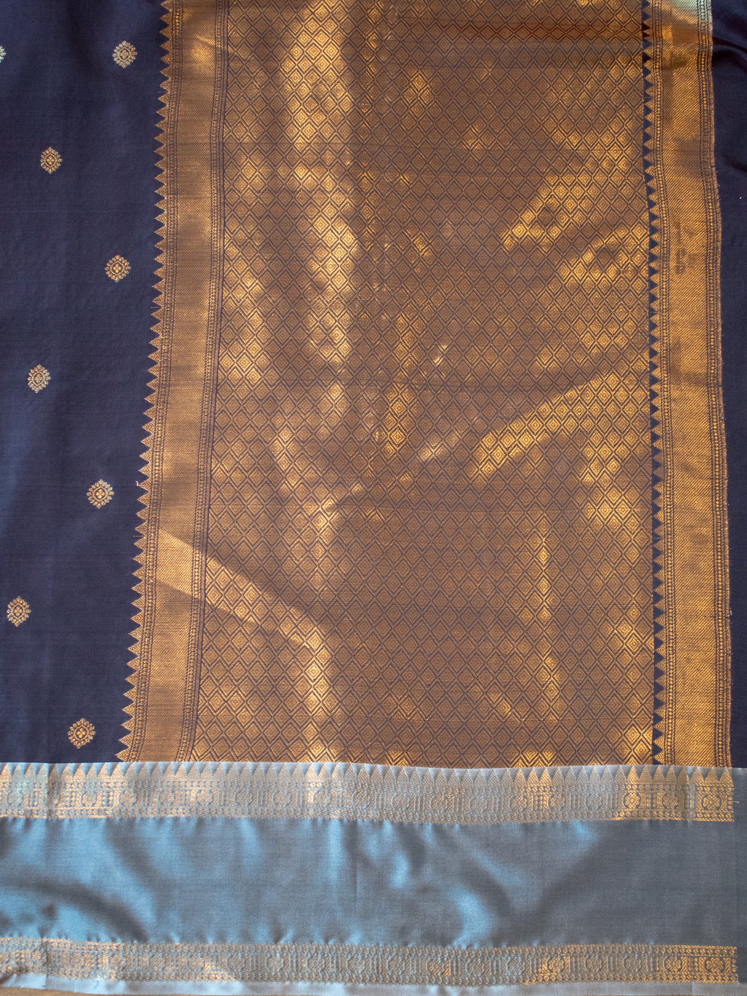 Banarasi Cotton Silk Shaded Saree with Zari Buti Weaving - Grey