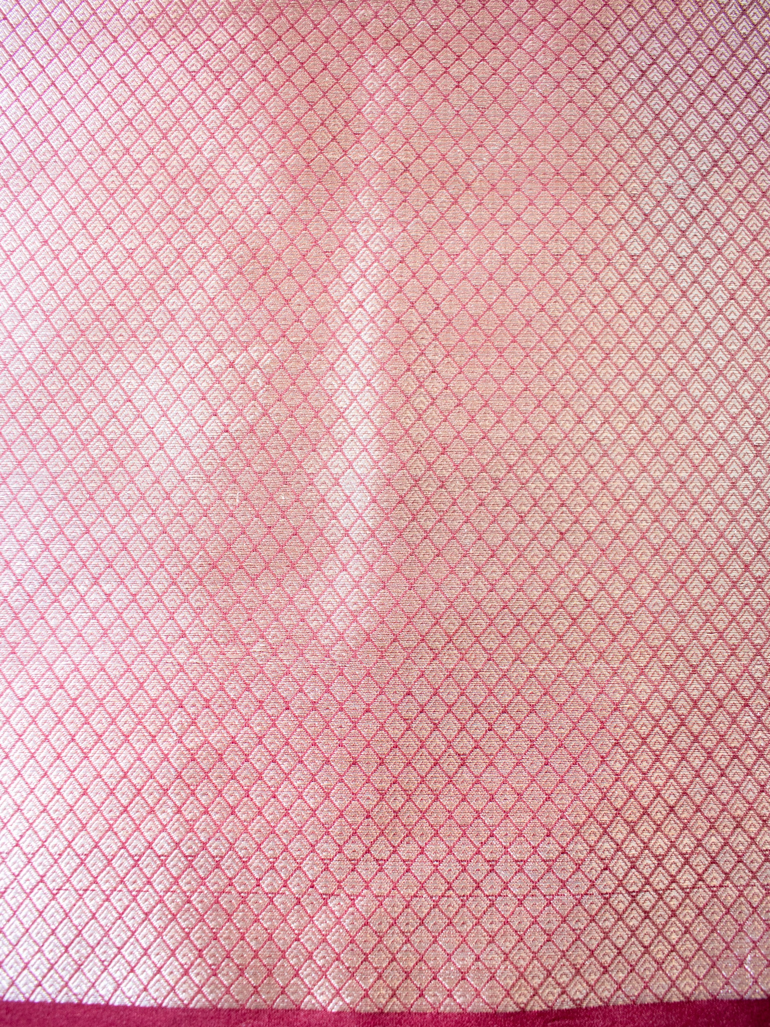 Banarasi Semi Silk Saree With Silver Zari Weaving & Border- Maroon