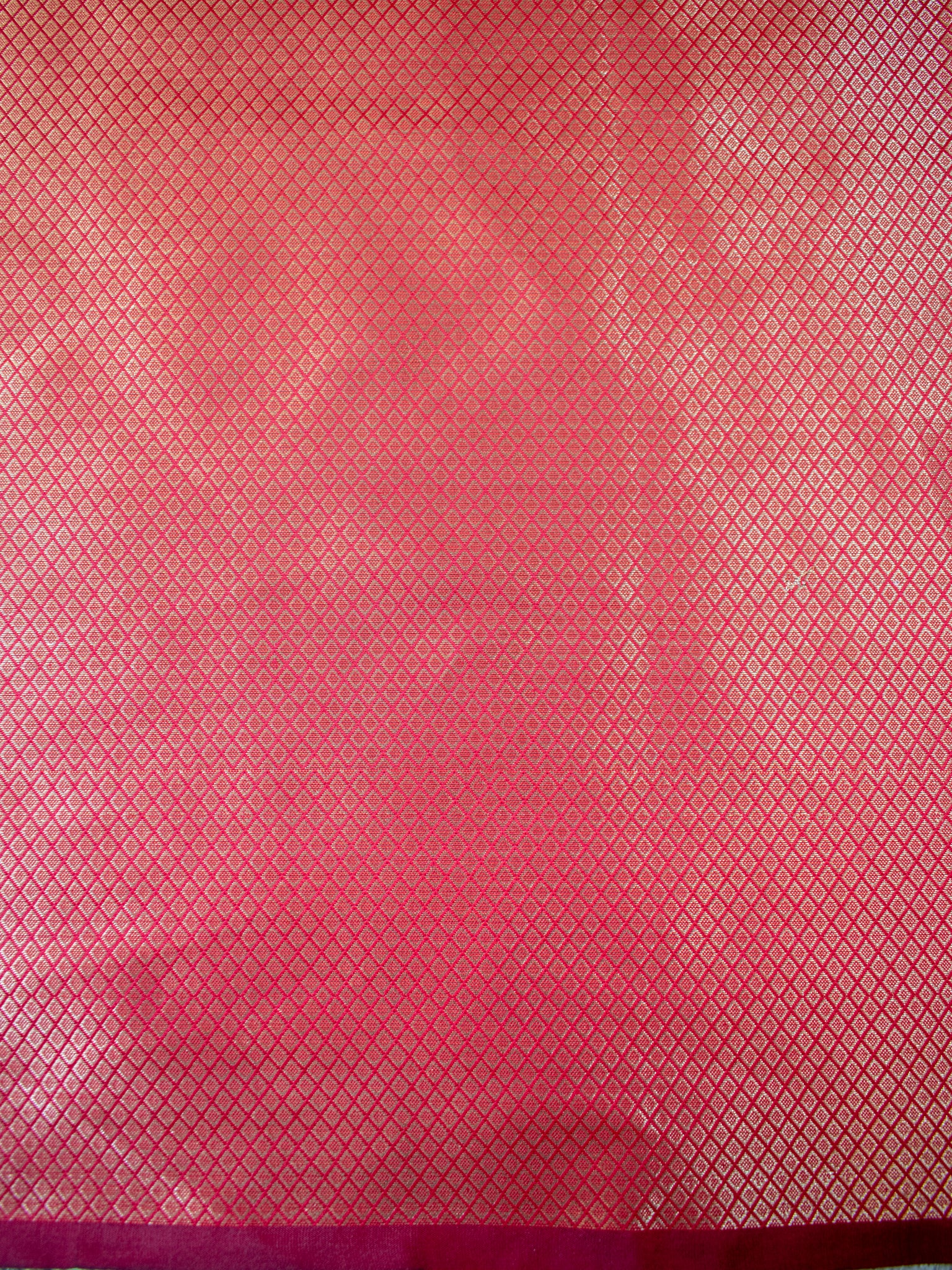 Banarasi Semi Silk Saree With Zari Weaving & Border - Red