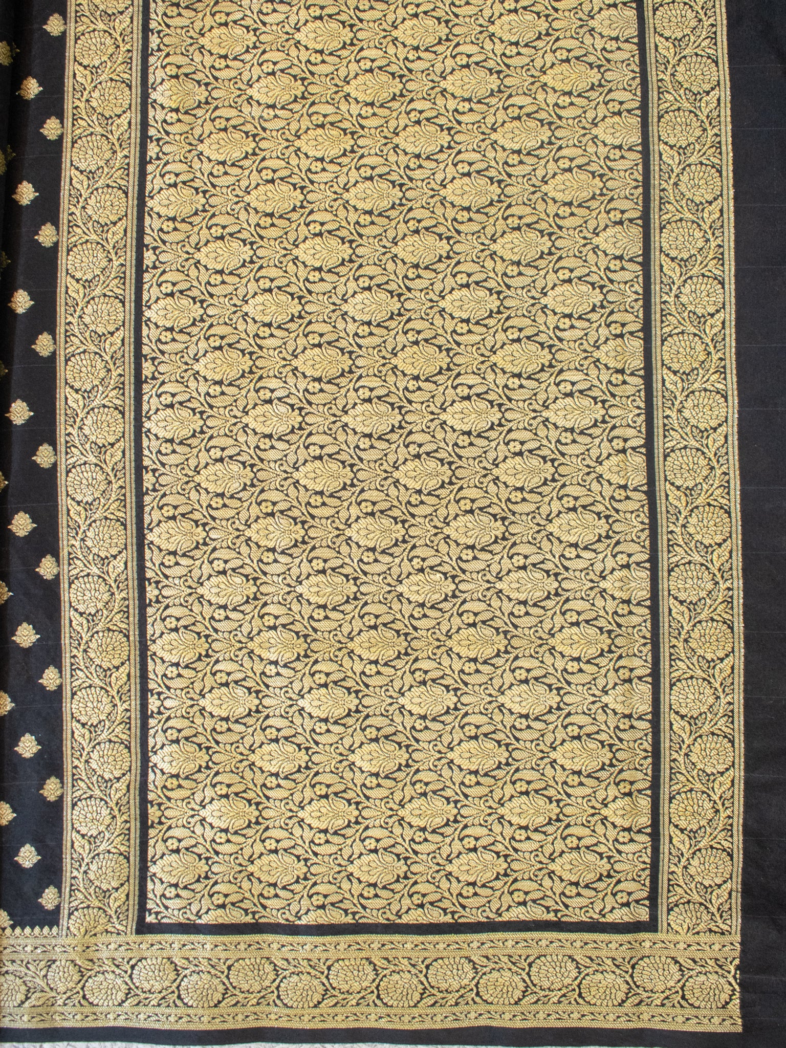 Banarasi Semi Georgette Saree With Resham Weaving- Black