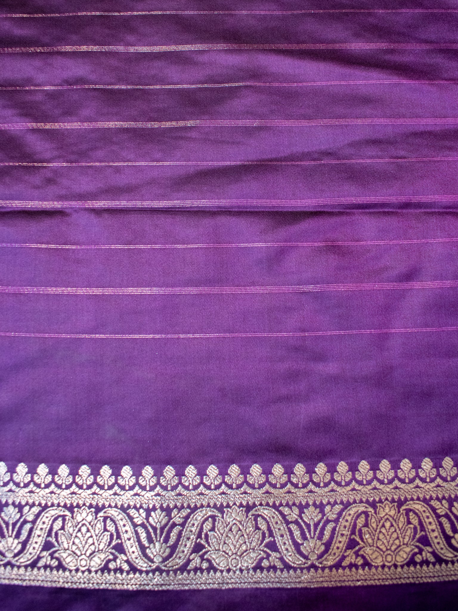 Banarasi Mashru Silk Saree With Buti & Border- Wine