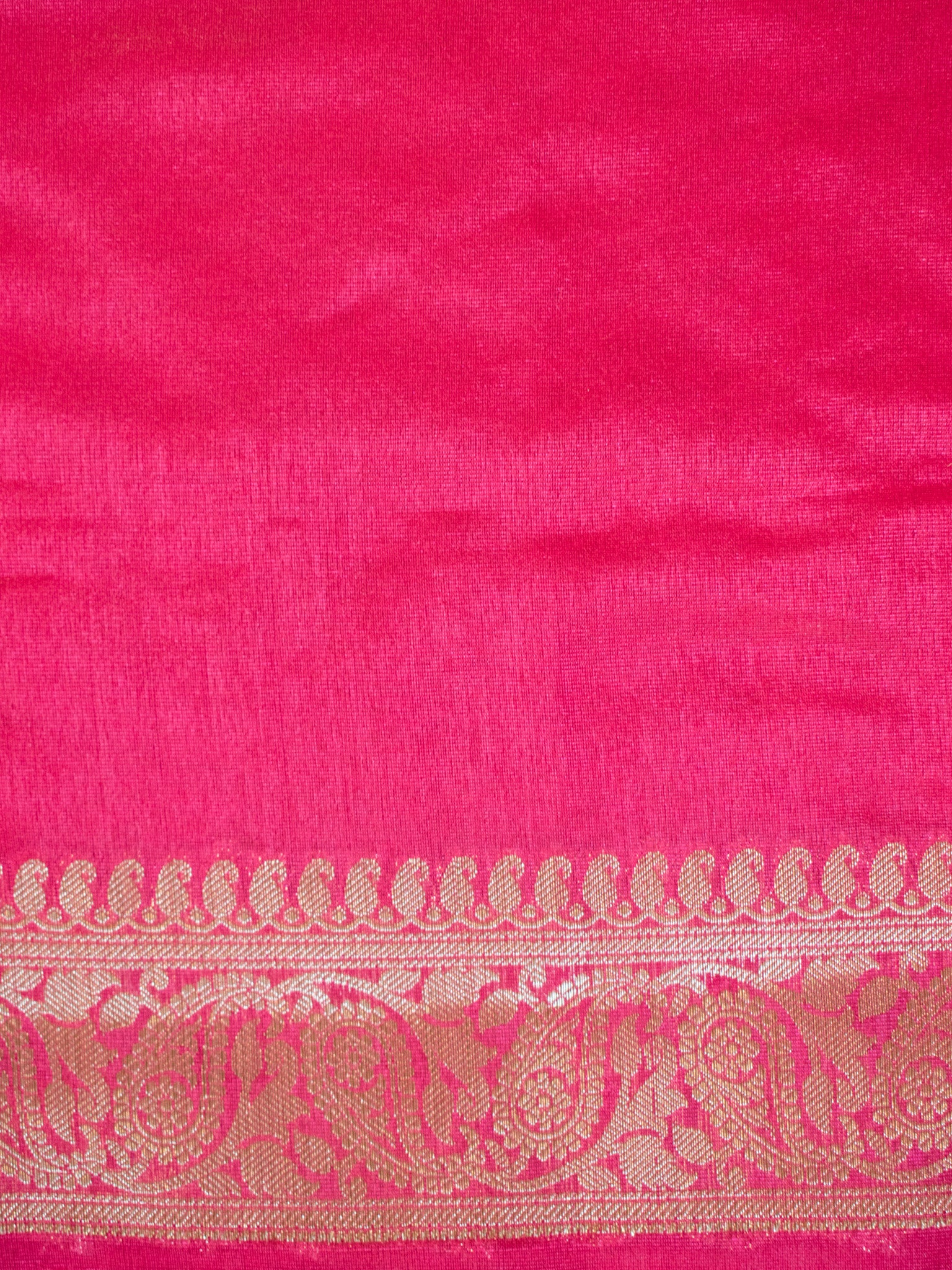 Banarasi Cotton Silk Saree With Copper Zari Border-Pink