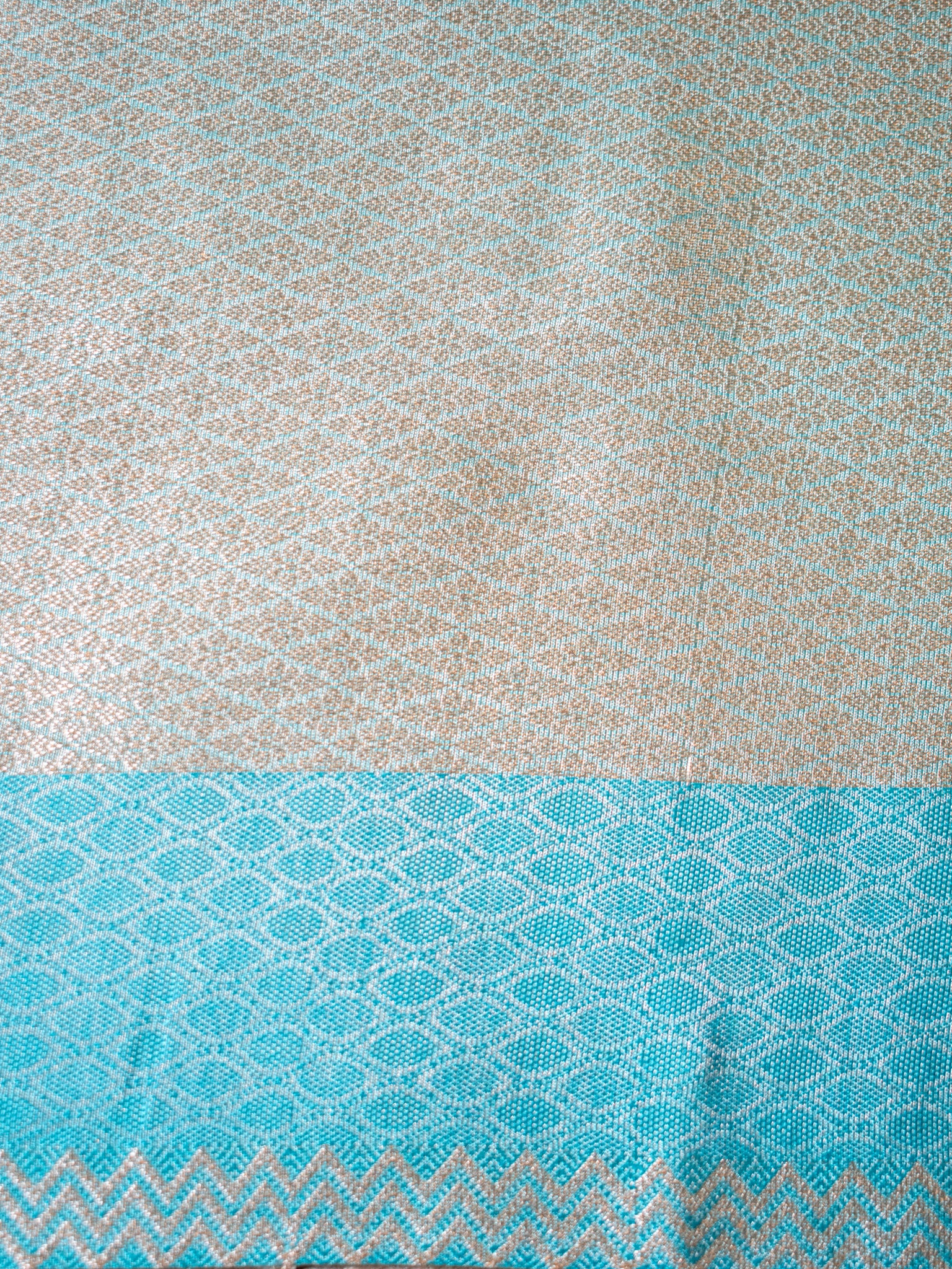 Banarasi Soft Tissue Saree With Weaving & Border - Aqua Blue