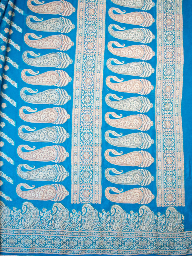 Banarasi Pure Georgette Saree With Resham Weaving-Blue