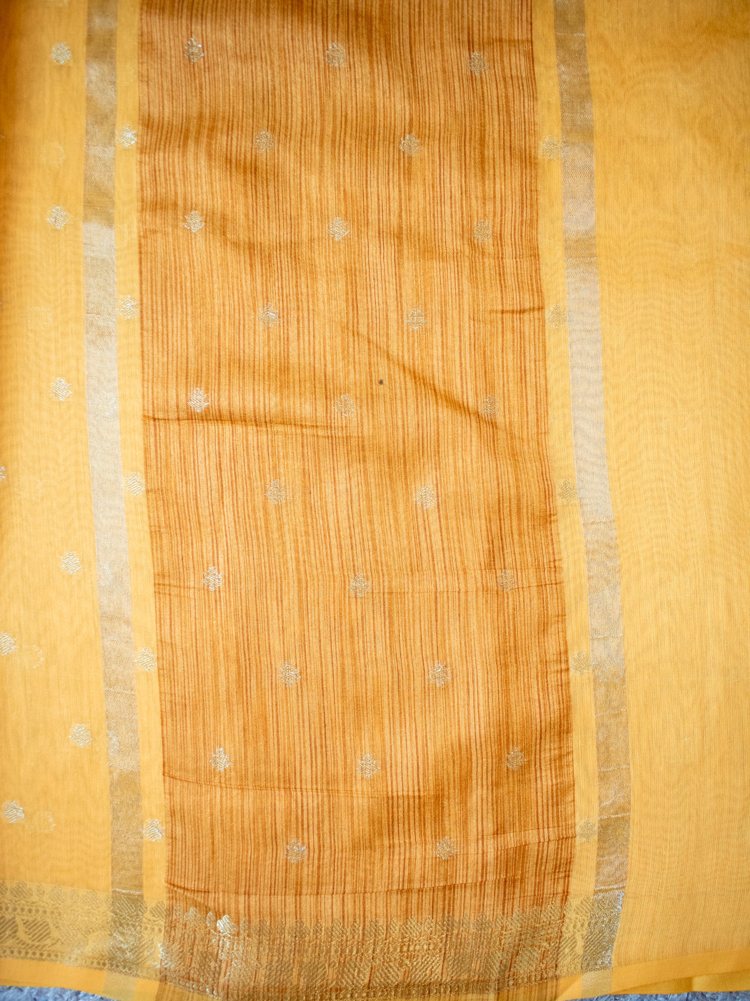 Banarasi Soft Cotton Silk Saree With Zari Weaving-Yellow