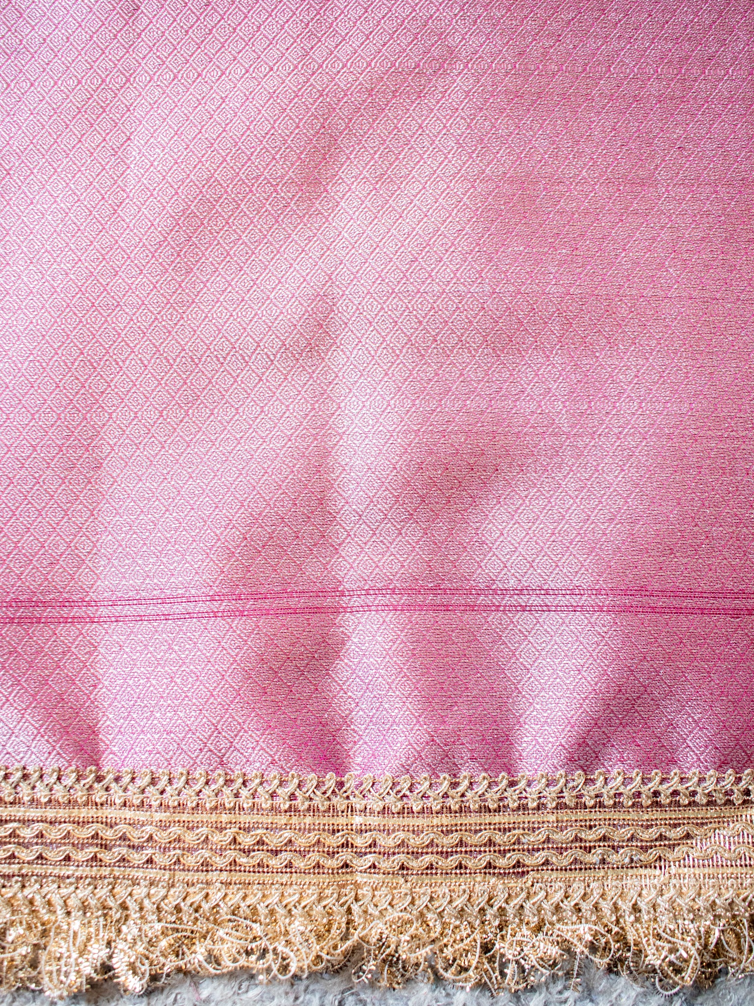 Banarasi Tissue Saree With Silver Zari & Border - Wine