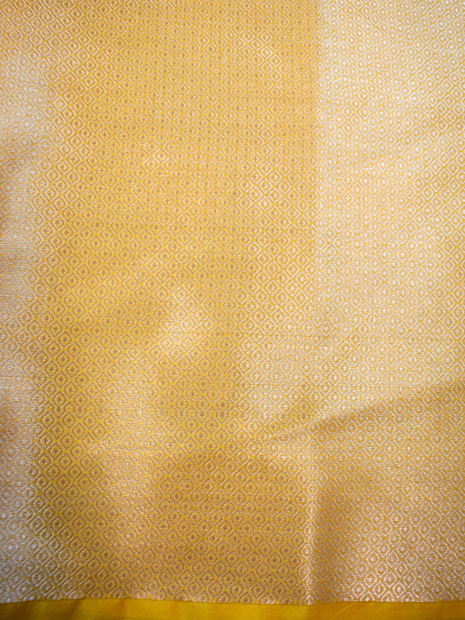 Banarasi Organza Saree With Zari Buta & Border- Yellow