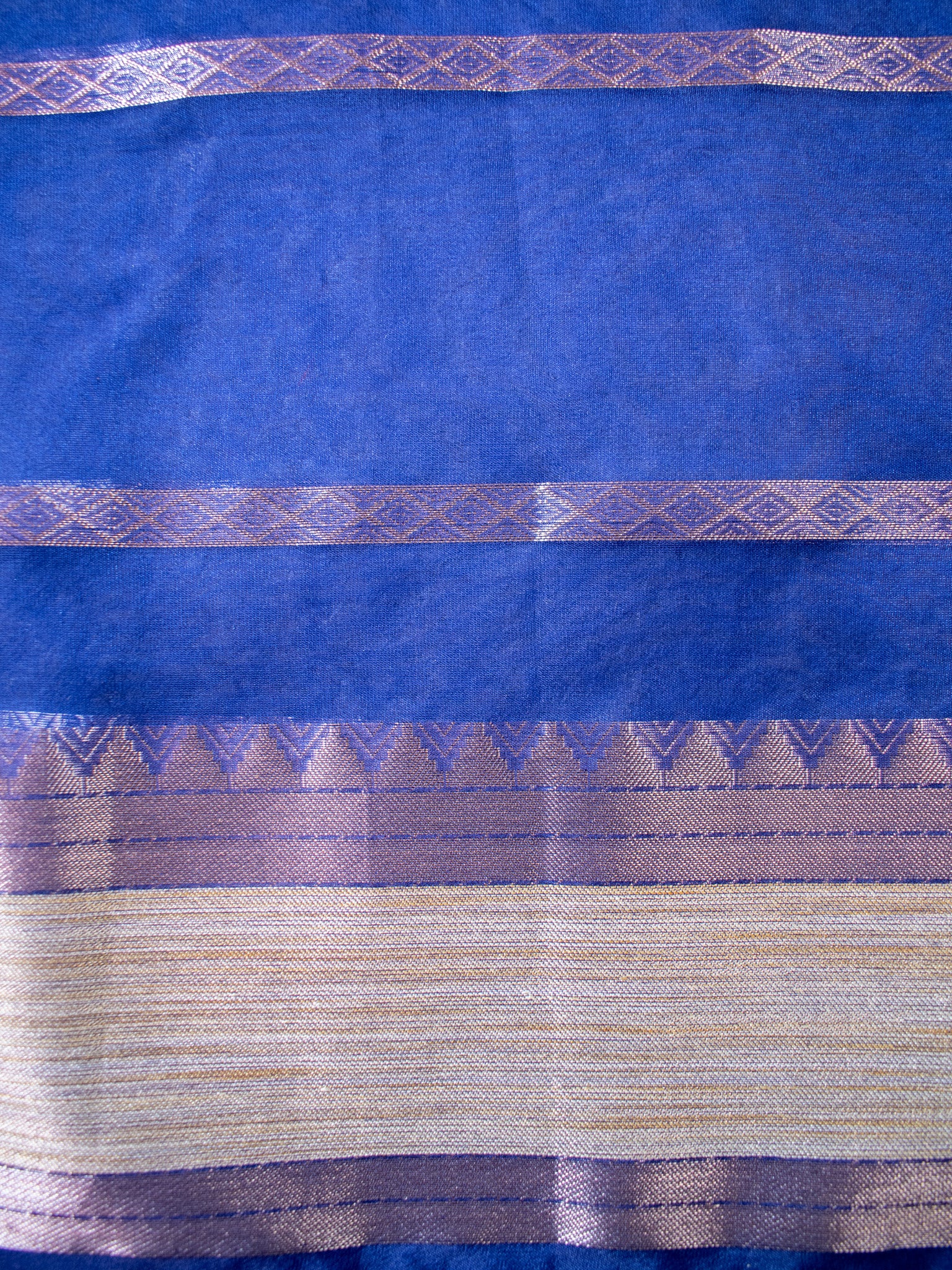 Banarasi Shaded Organza Saree With Zari Weaving-Blue & Grey