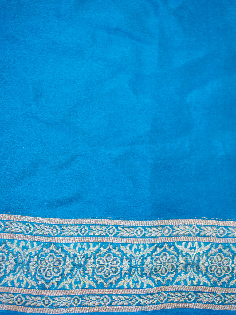 Banarasi Pure Georgette Saree With Resham Weaving-Blue