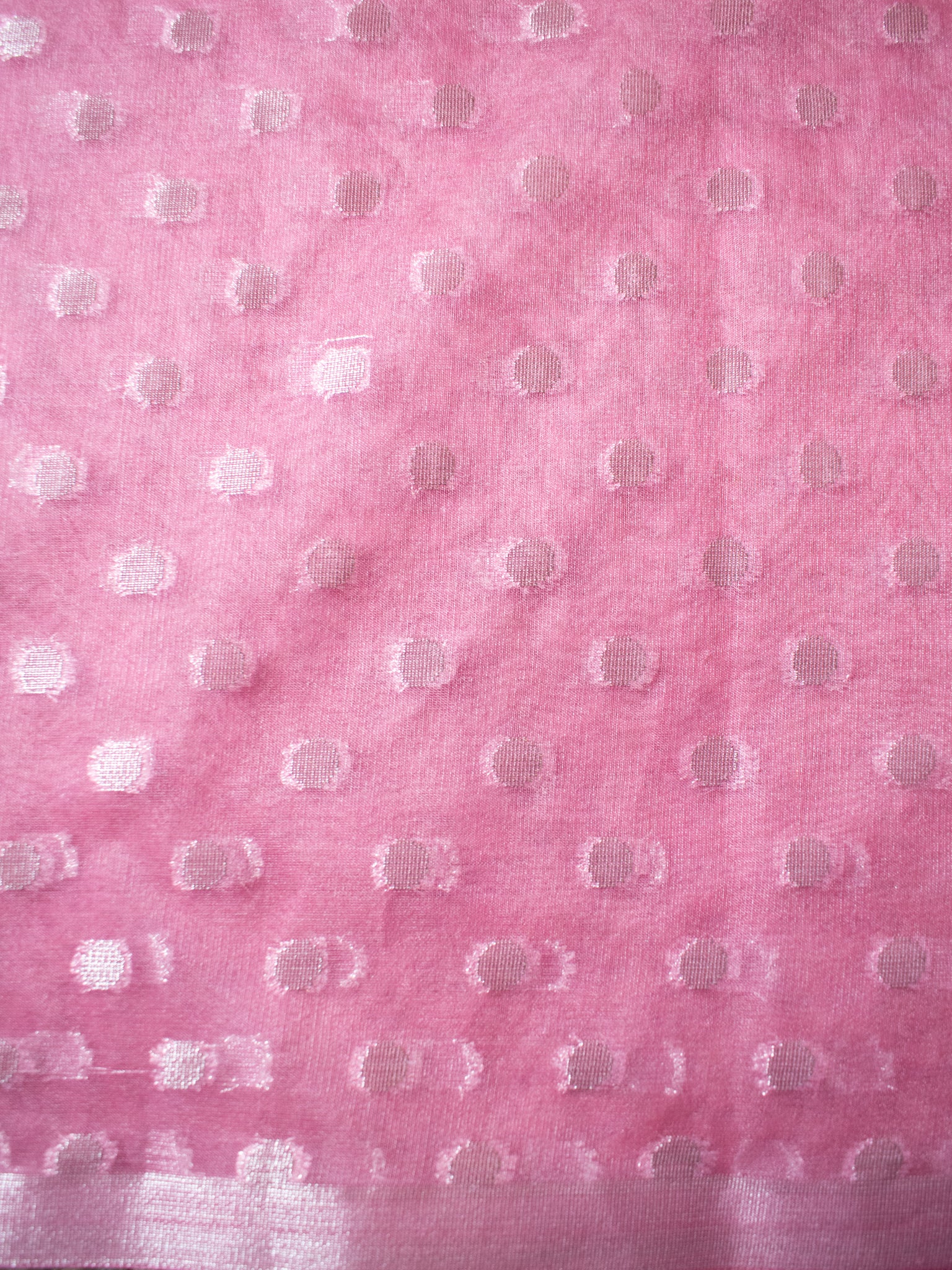 Banarasi Organza Dual Shade Saree With Zari Border- Pink & White