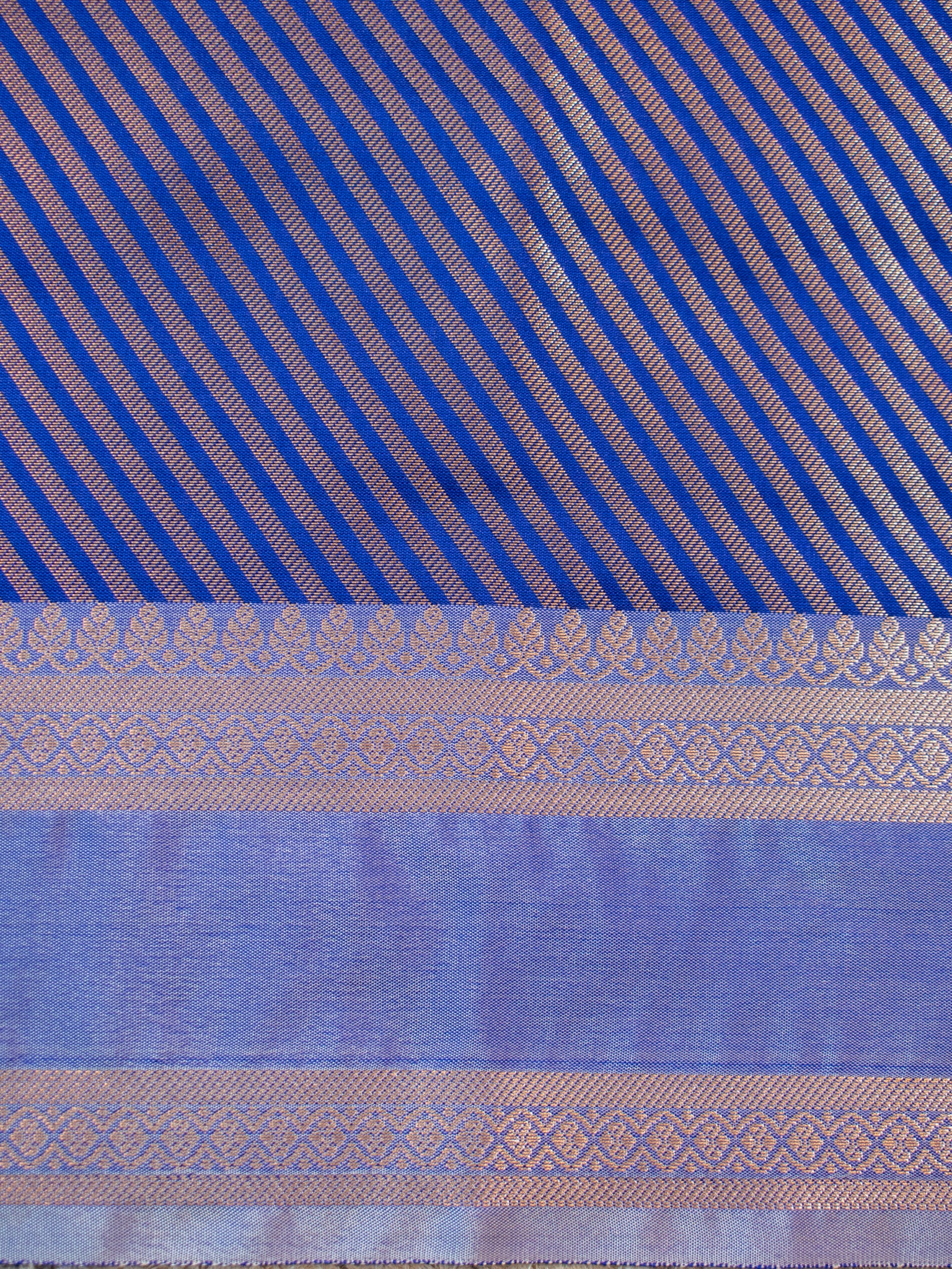 Banarasi Semi Silk Saree With Border - Blue