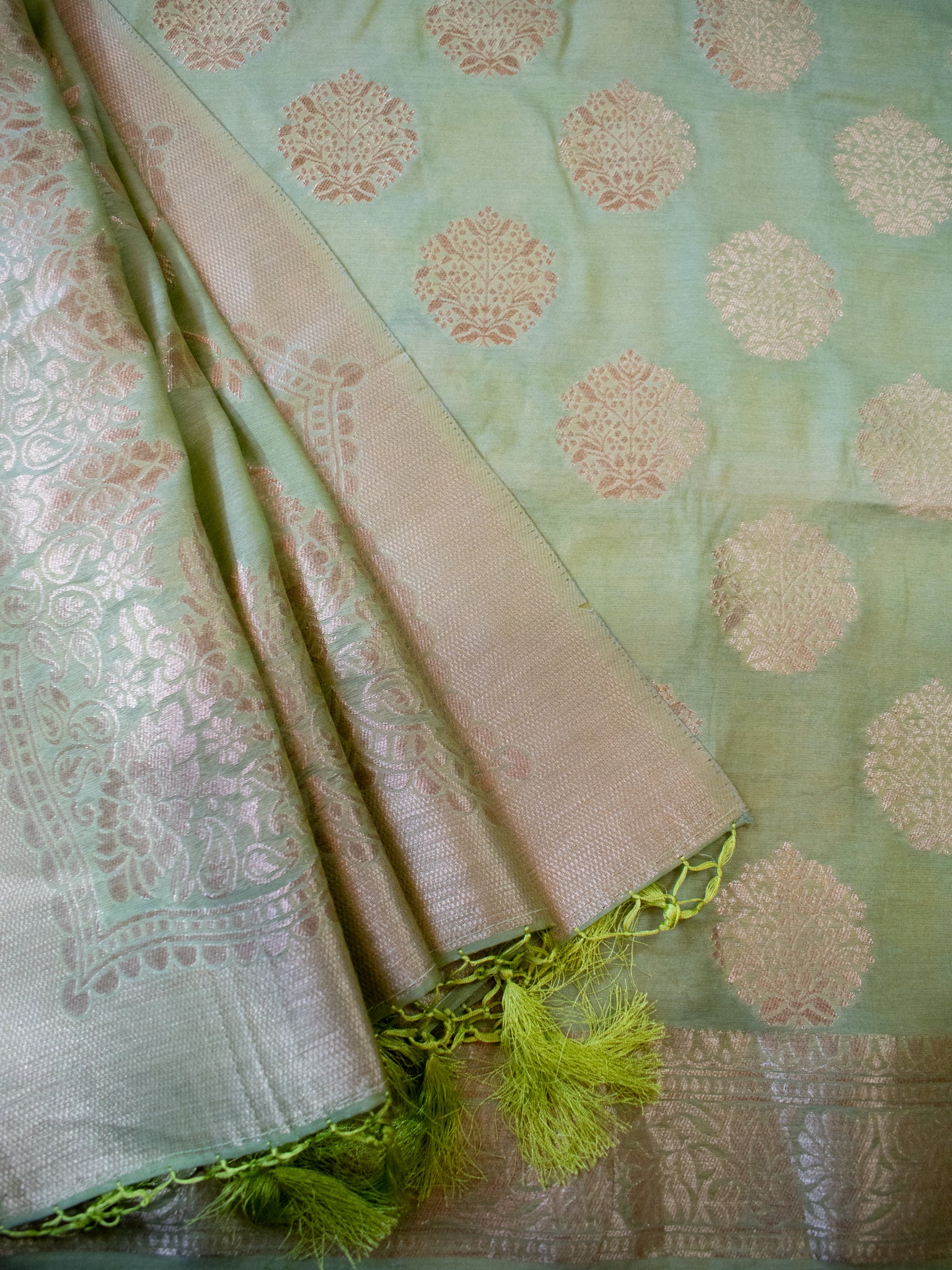 Banarasi Cotton Silk Salwar Kameez With Dupatta- Green