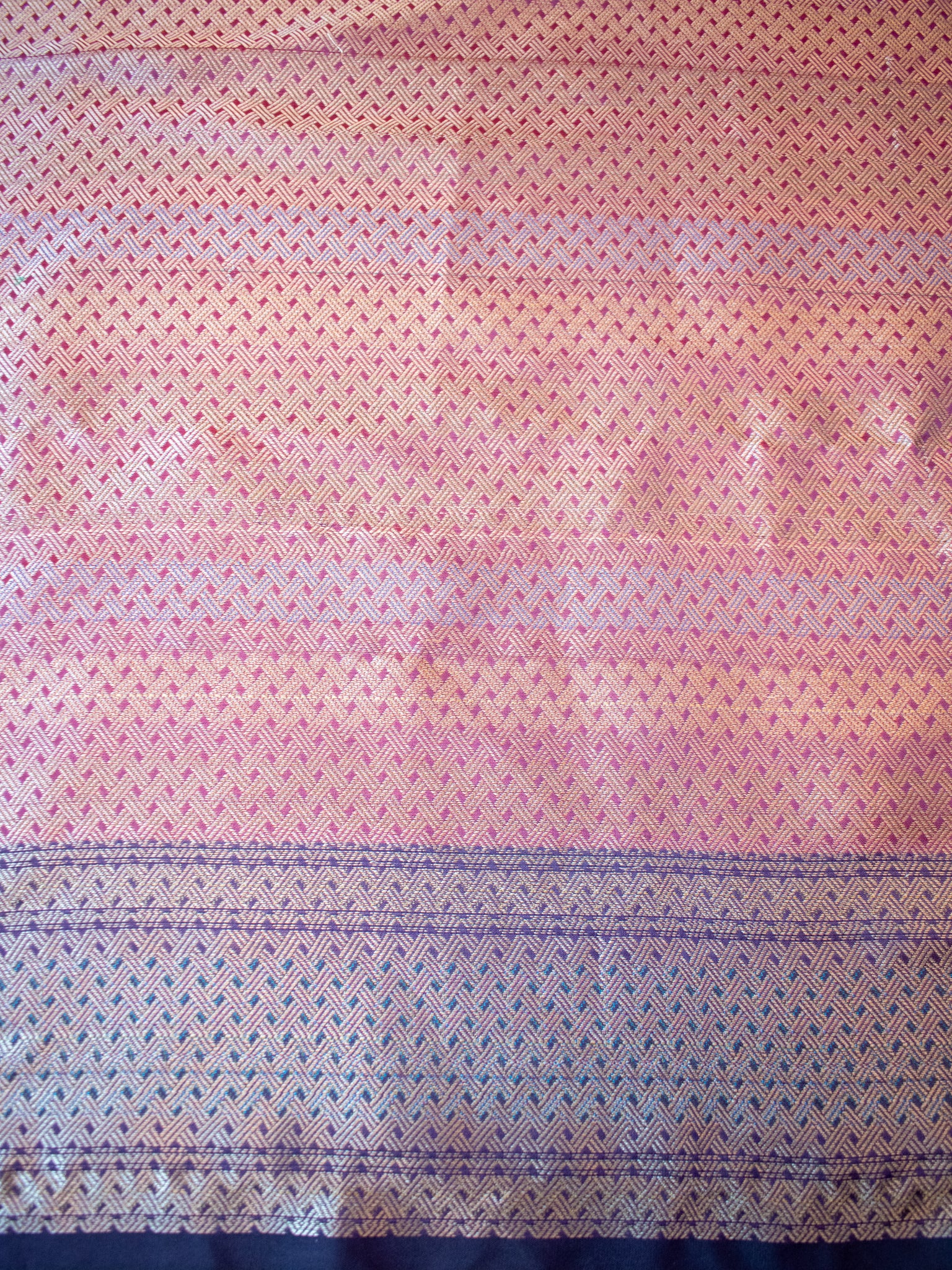 Banarasi Semi Silk Saree with Zari Buti Weaving & Border- Wine