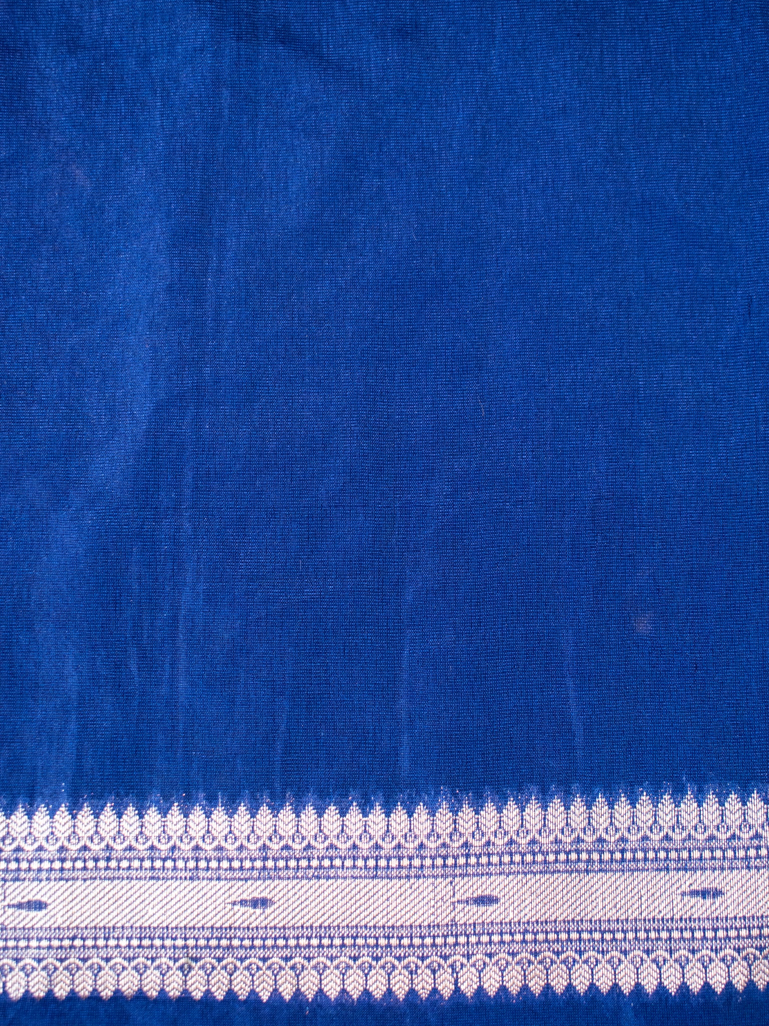 Banarasi Semi Silk Saree With Silver Zari Weaving & Contrast Border- Red