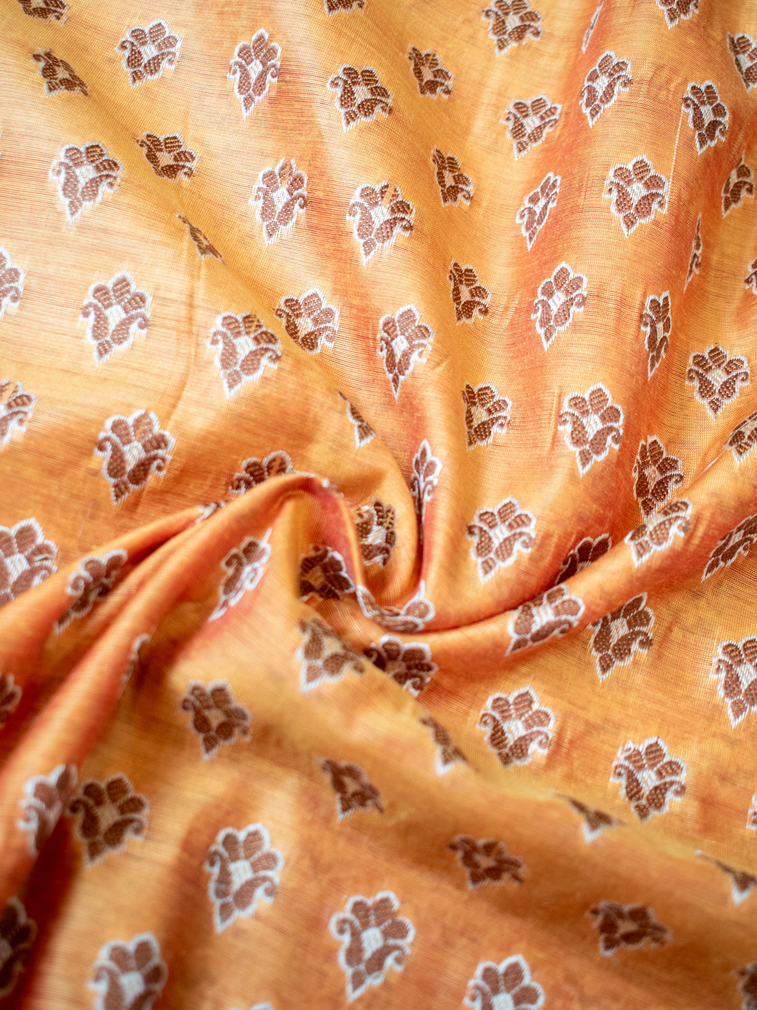 Banarasi Cotton Silk Salwar Kameez With Contrast Dupatta- Yellow