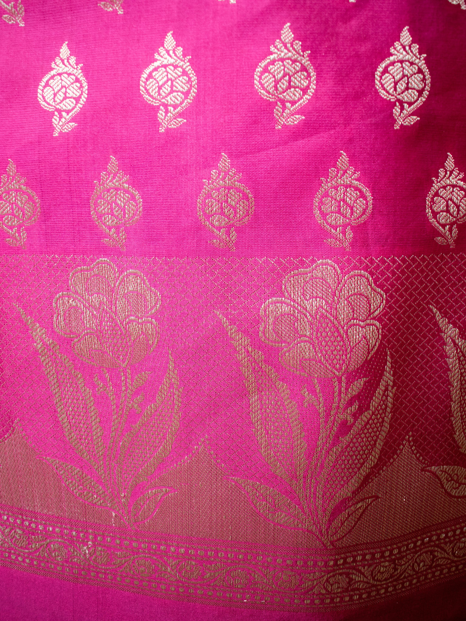 Banarasi Cotton Silk Salwar Kameez With Jaal Dupatta-Pink
