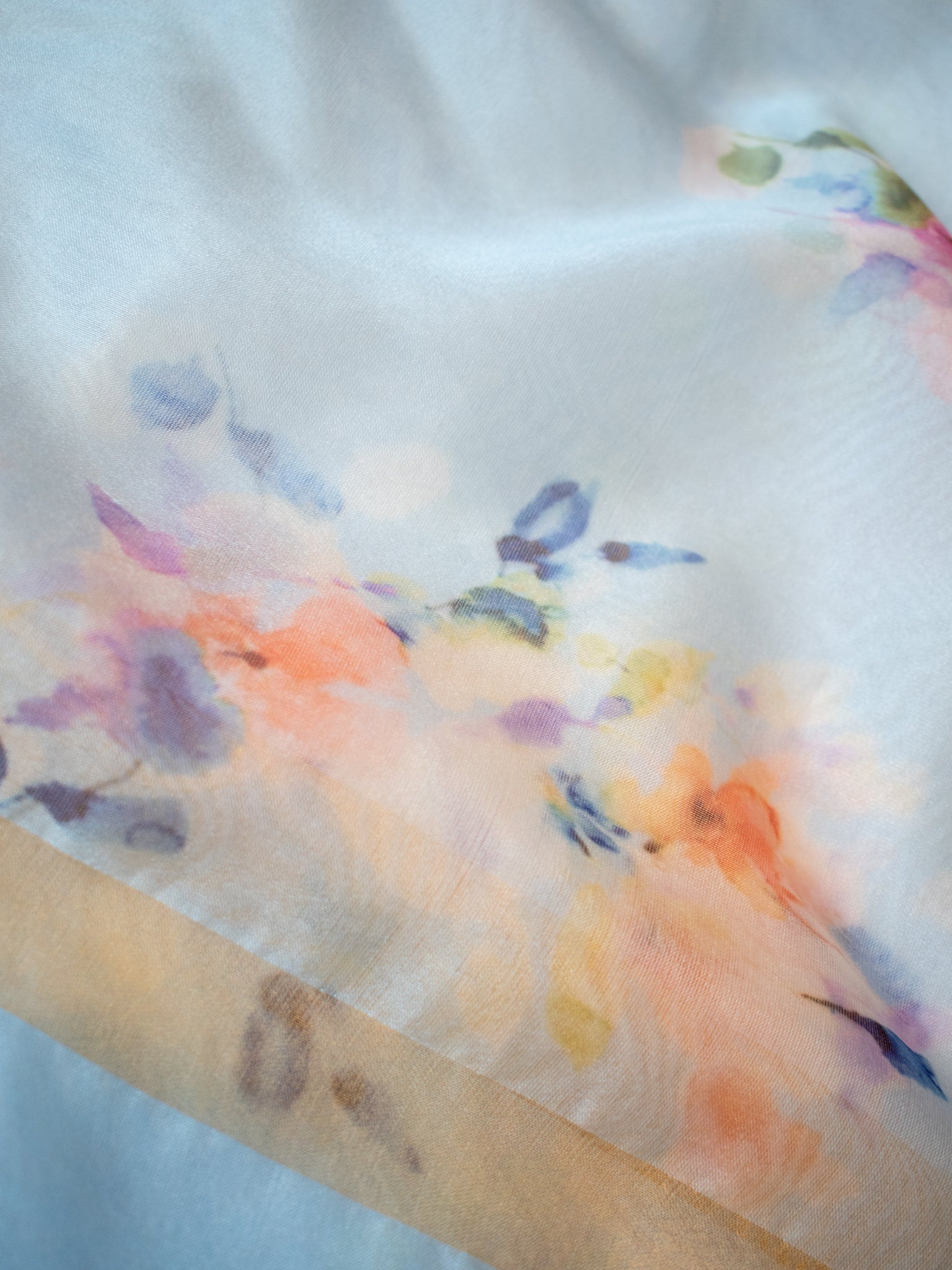 Banarasi Printed Organza Dupatta- Blue