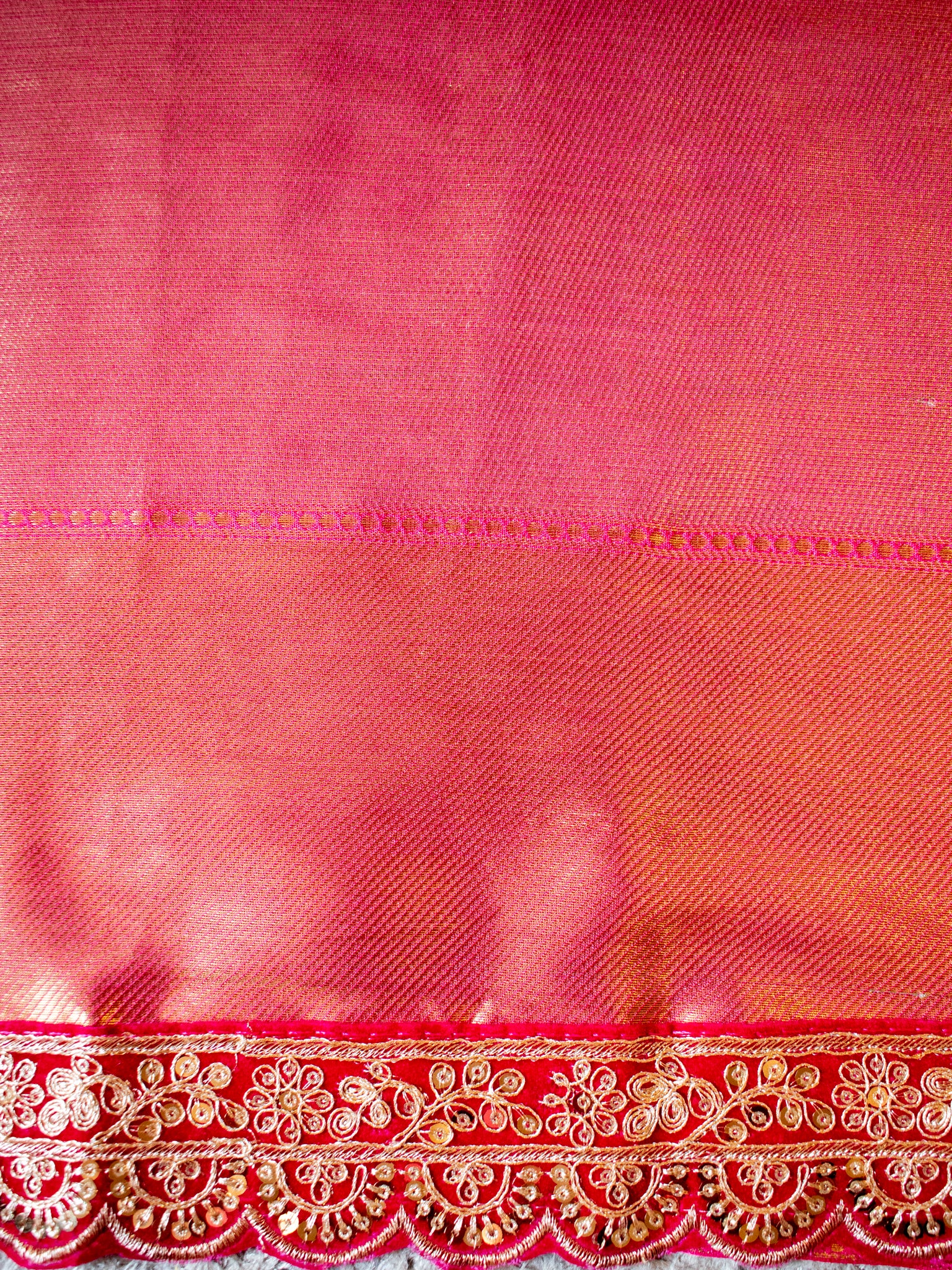 Banarasi Semi silk Saree With Lace Border- Red