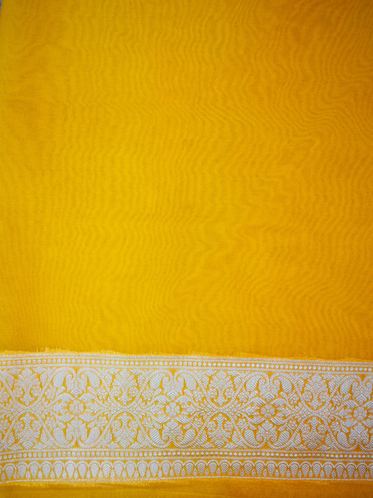 Banarasi Shaded Semi Silk Saree With Jaal Zari & Meena Weaving-Yellow