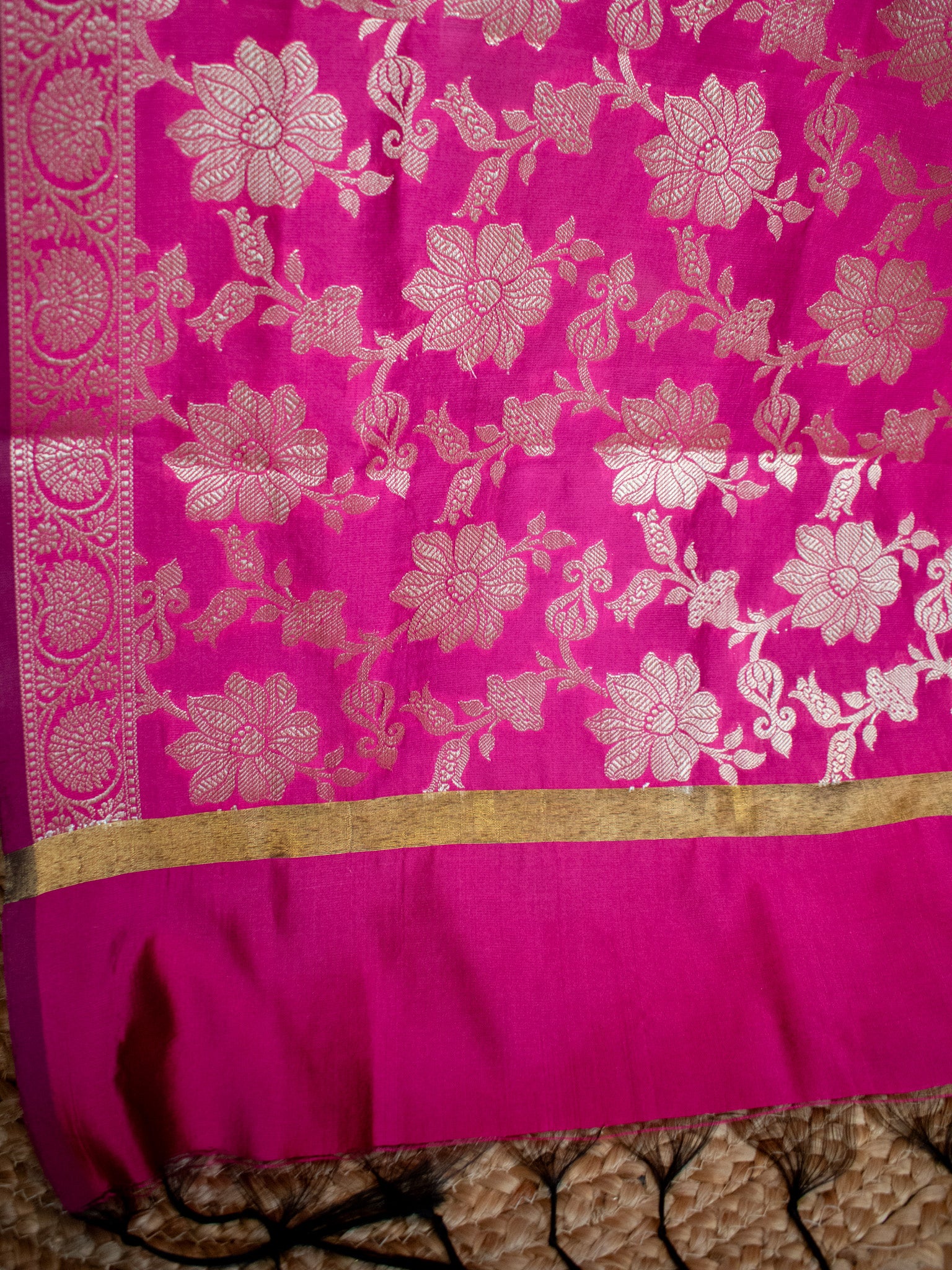 Banarasi Cotton Silk Salwar Kameez With Jaal Dupatta-Pink
