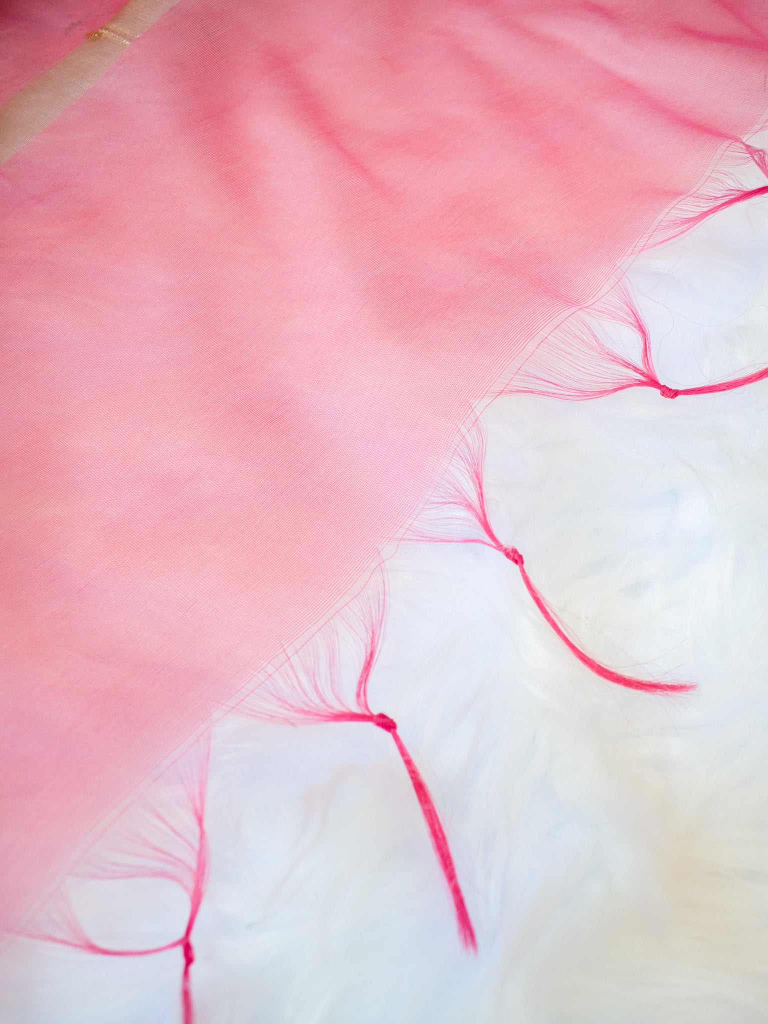 Banarasi Cotton Silk Dupatta With Buti Weaving- Pink