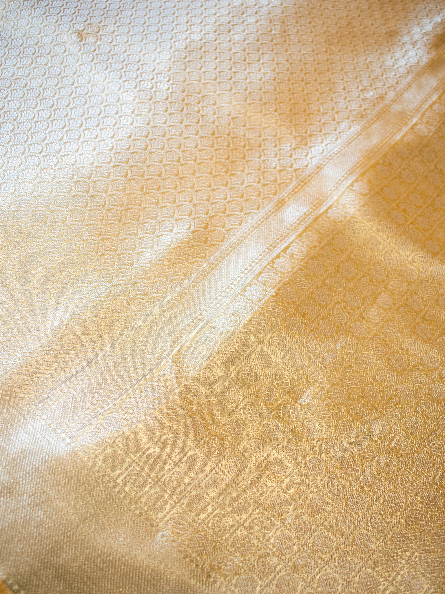 Banarasi Tissue Saree With Golden Weaving - Gold
