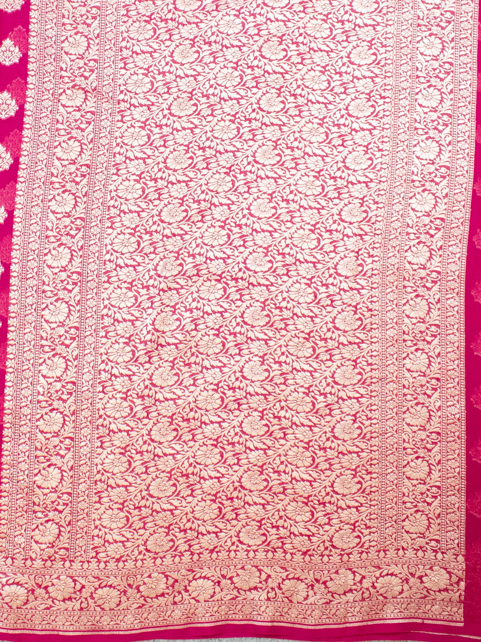 Banaras Pure Georgette Saree With Resham Weaving- Pink