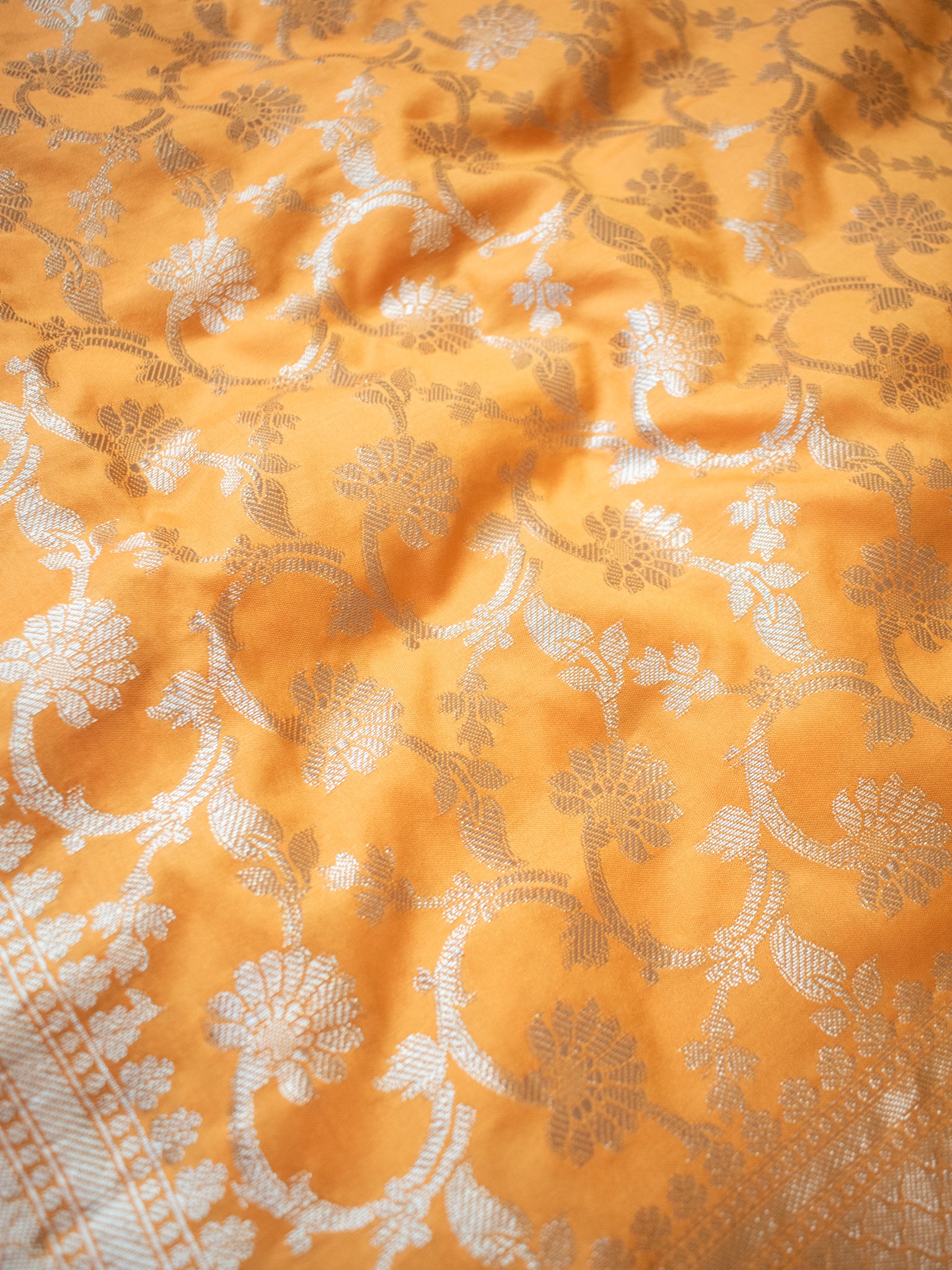 Banarasi Semi Silk Jaal Dupatta-Yellow