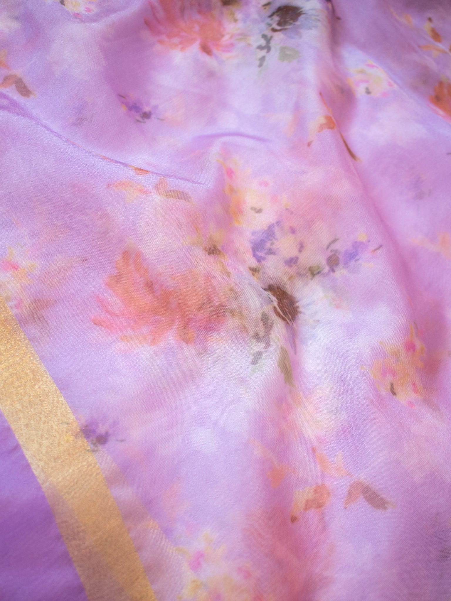 Banarasi Printed Organza Dupatta- Lavender