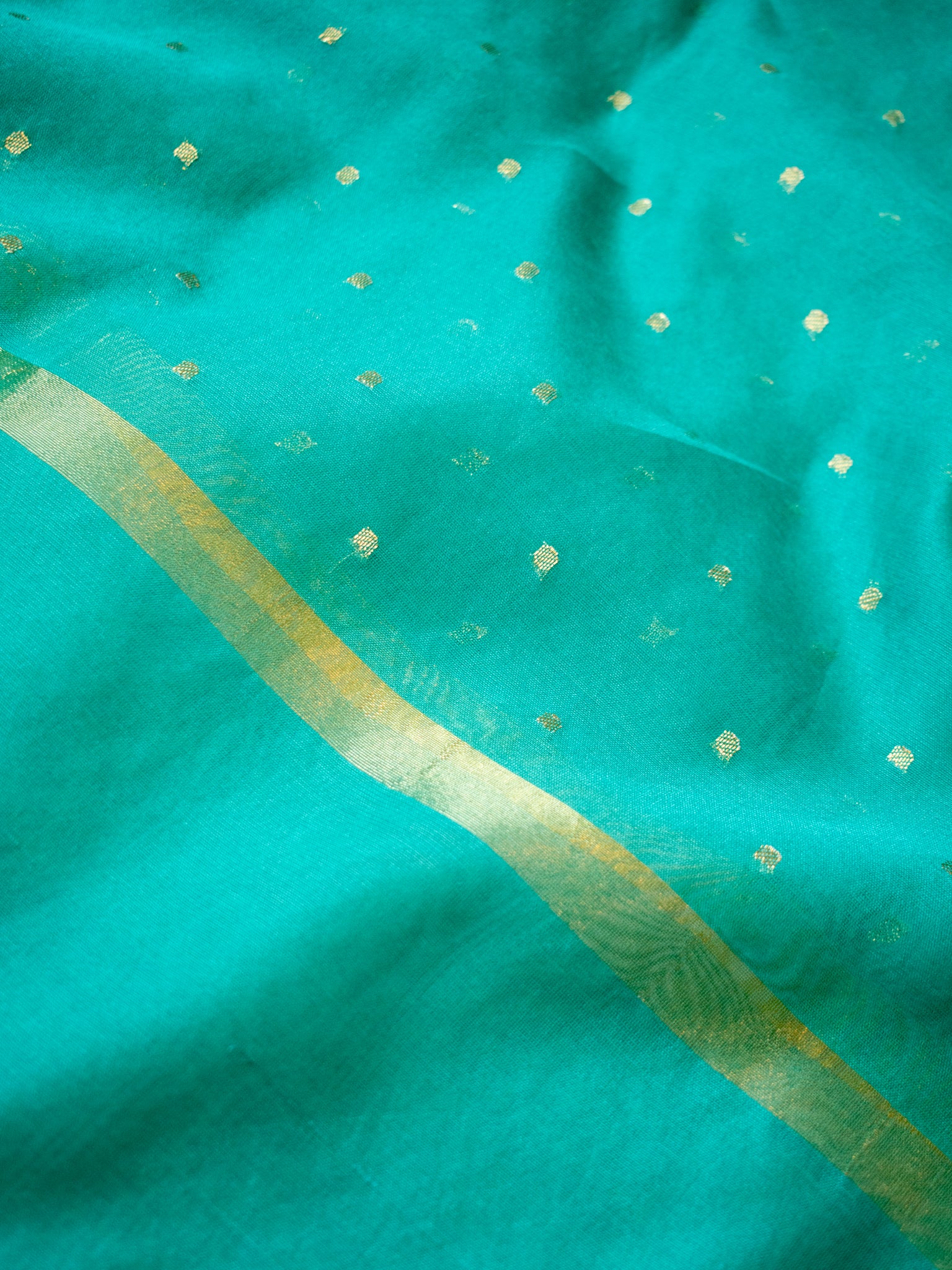 Banarasi Cotton Silk Dupatta With Buti Weaving- Sky blue
