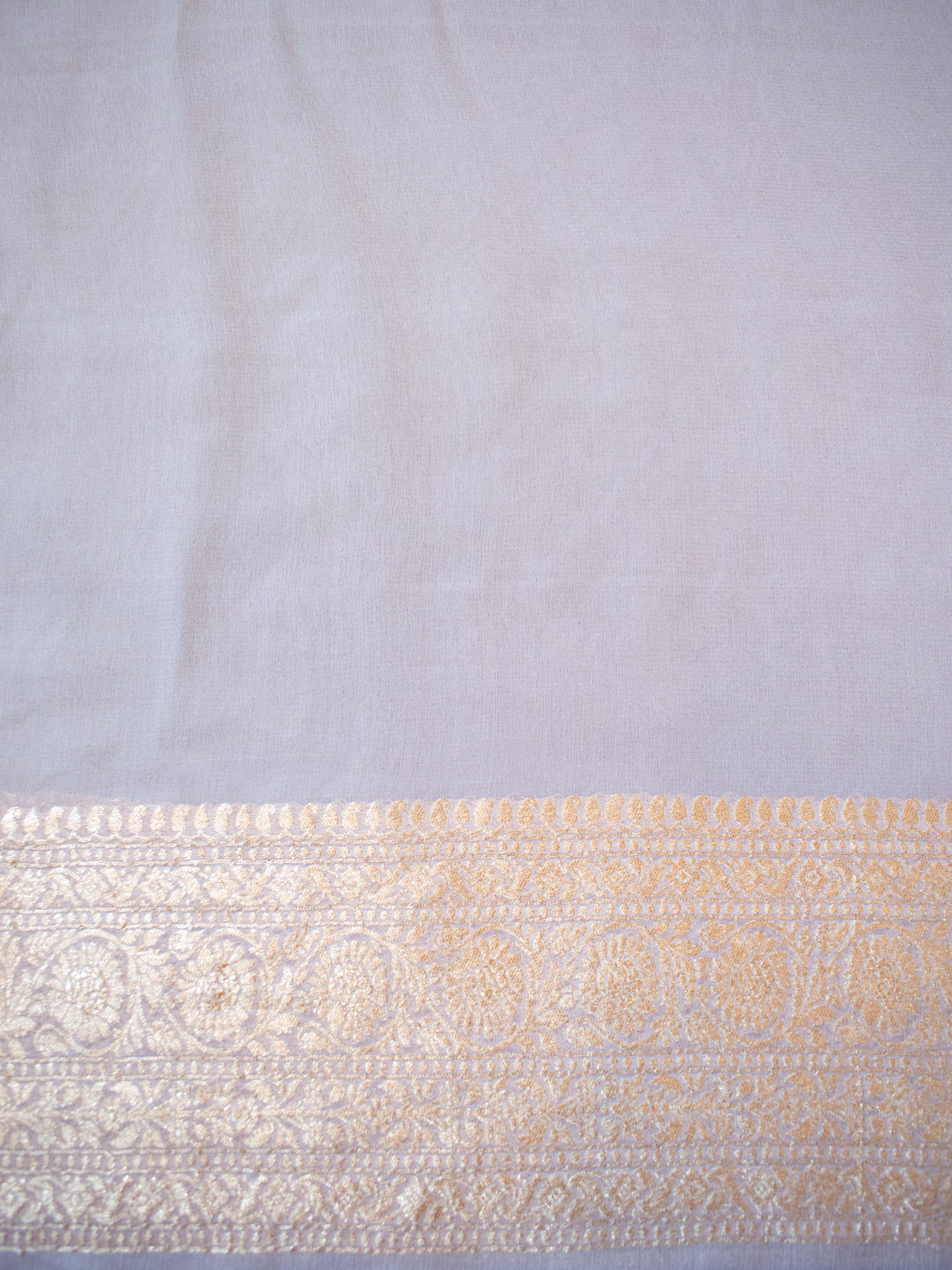 Banarasi Pure Khaddi Georgette Saree With Buti Weaving- Grey