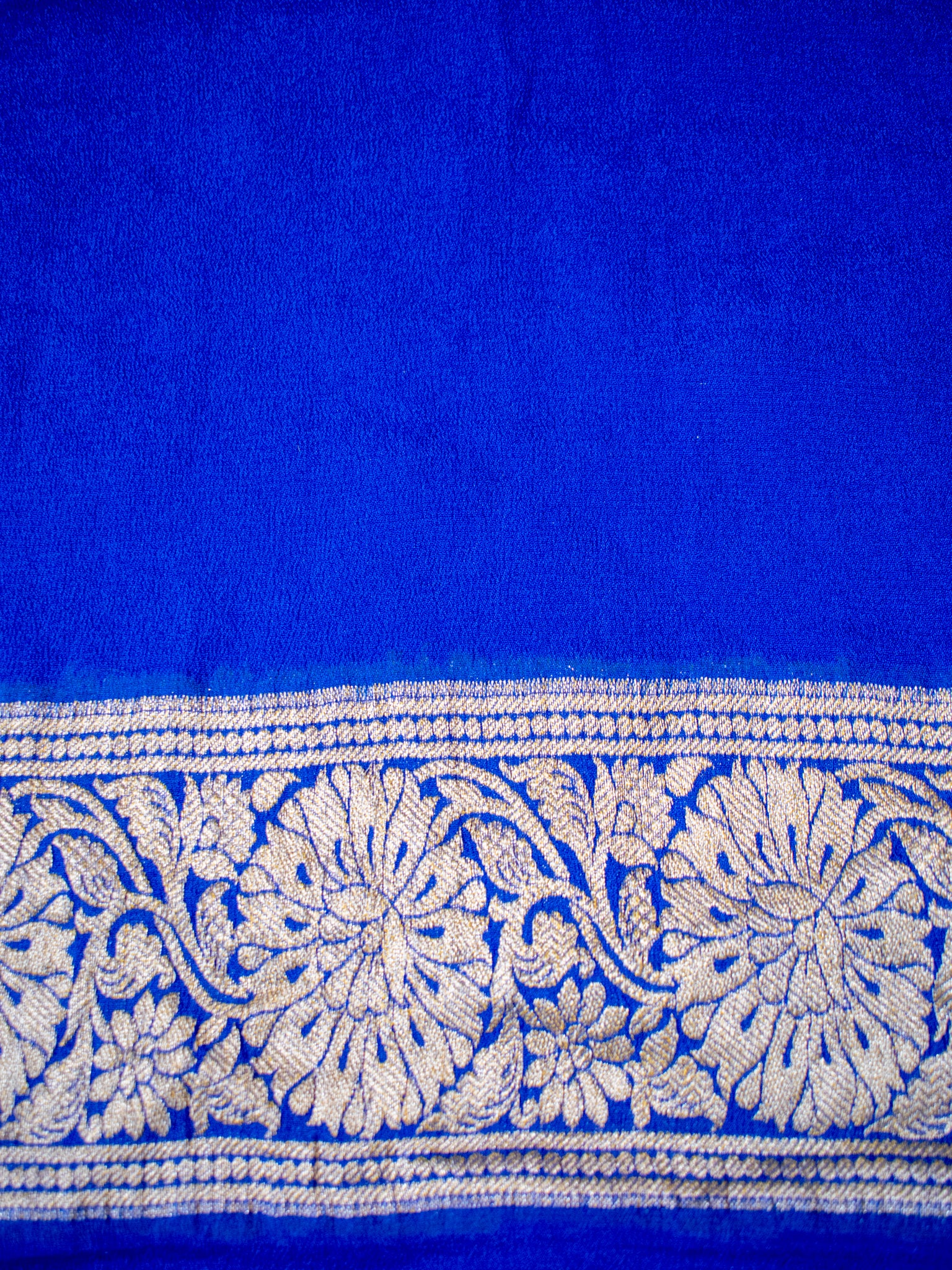 Banarasi Pure Georgette Saree With Resham Weaving - Blue