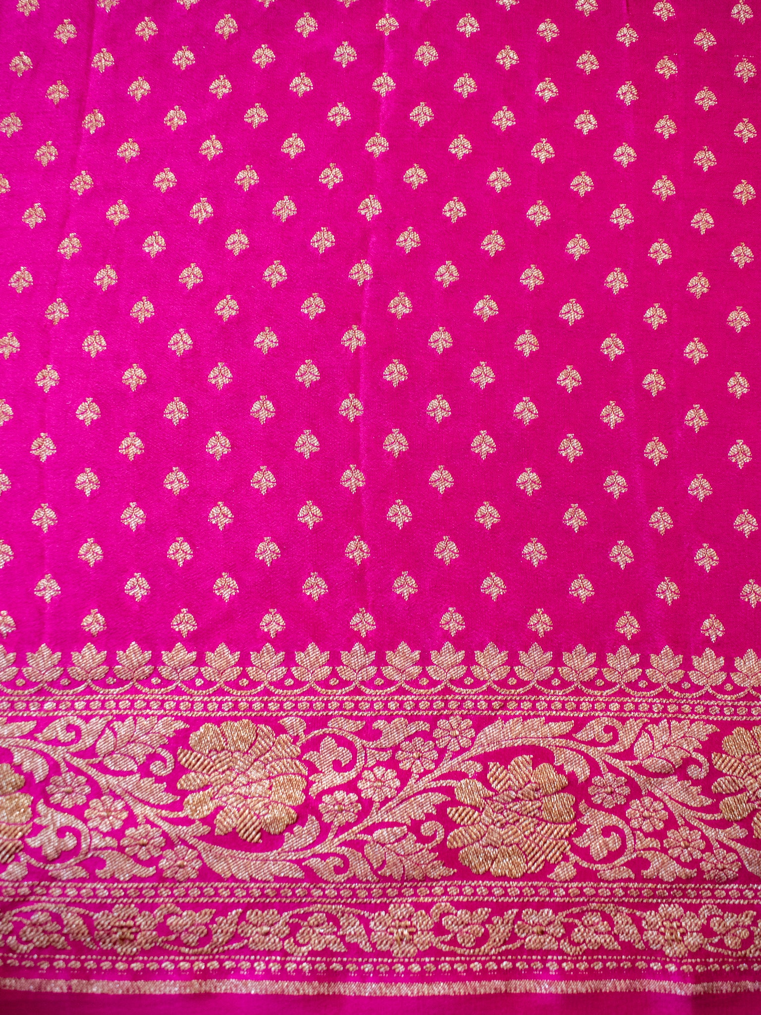 Banarasi Pure Khaddi Georgette Saree With Antique Zari Weaving- Pink