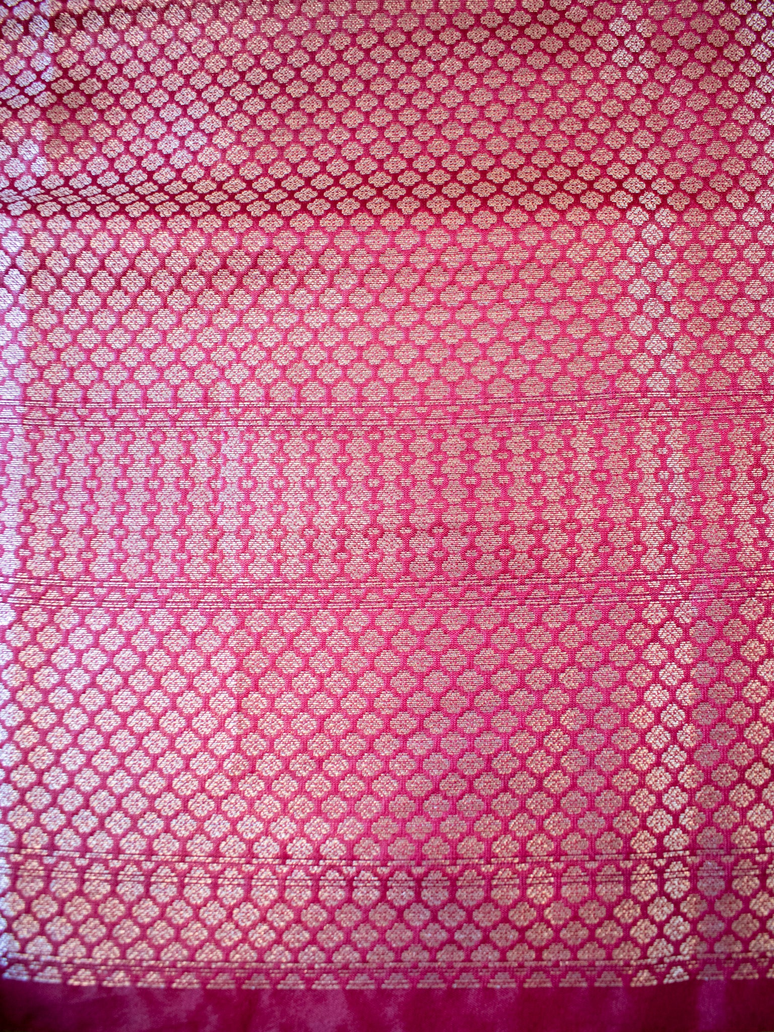 Banarasi Semi Silk Saree With Lace Border - Maroon