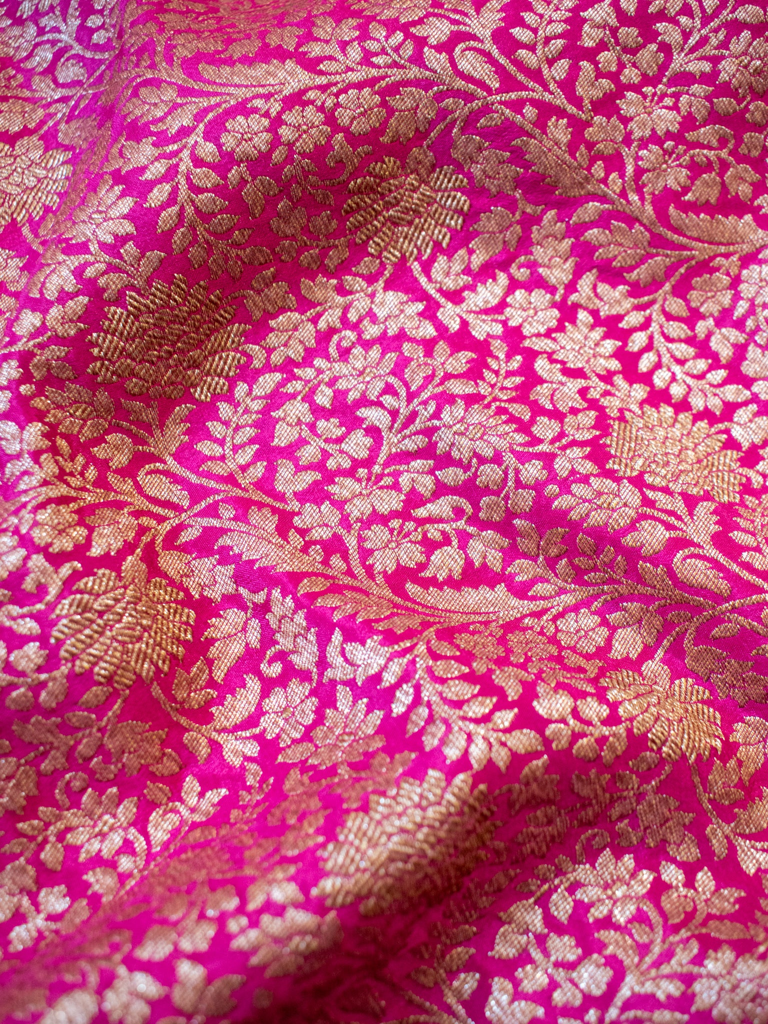 Banarasi Pure Khaddi Georgette Saree With Antique Zari Weaving- Pink