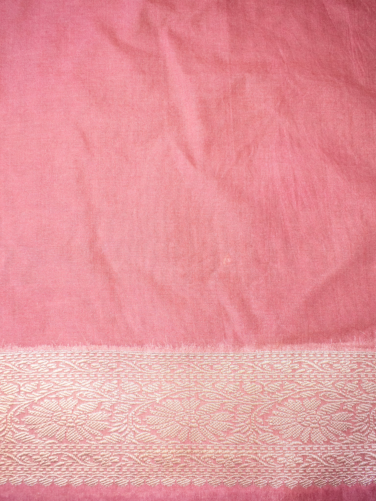 Banarasi Semi Georgette Saree with Floral Weaving & Border- Pink
