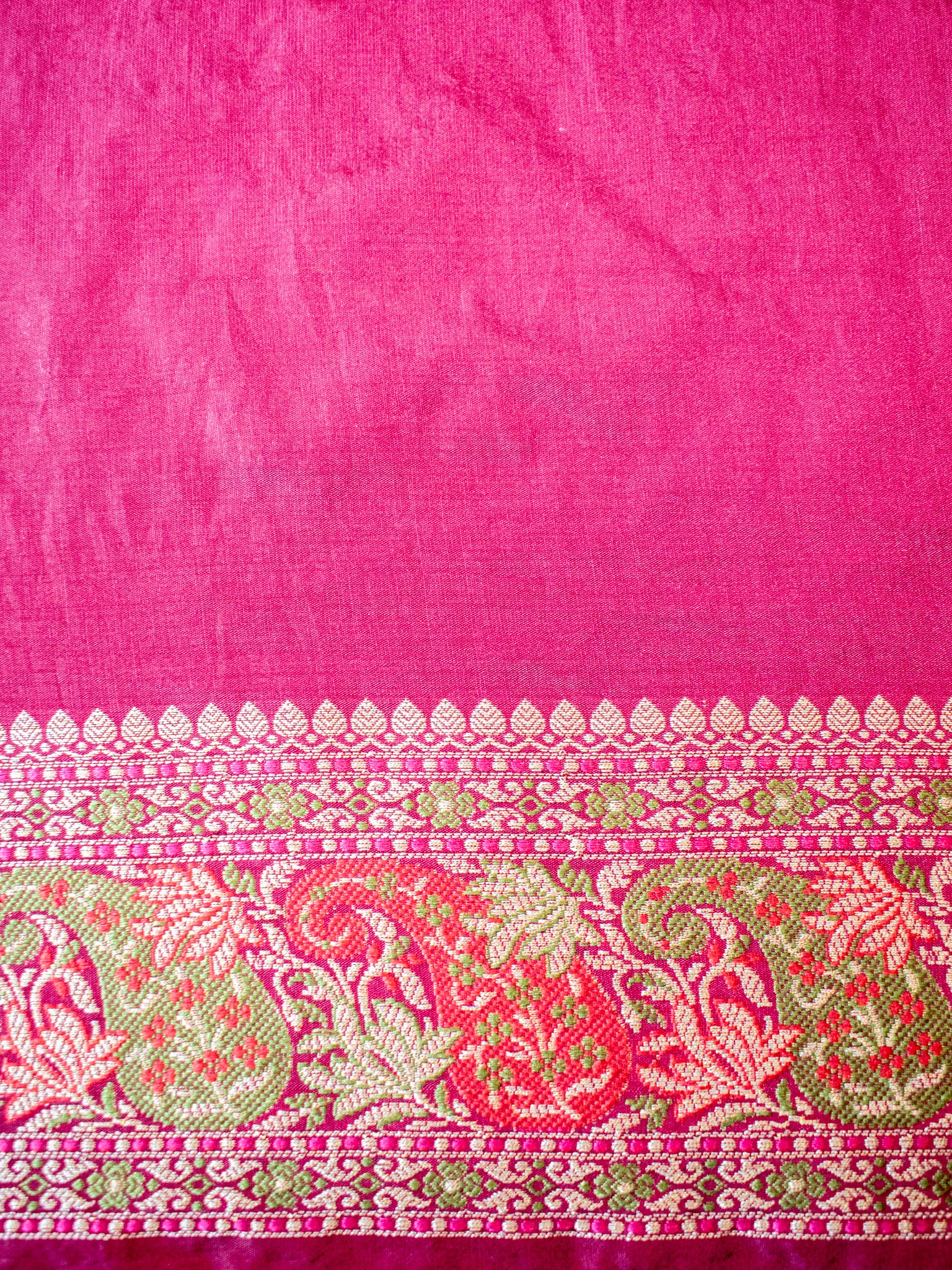 Banarasi Semi Georgette Saree With Resham Work and Border - Pink