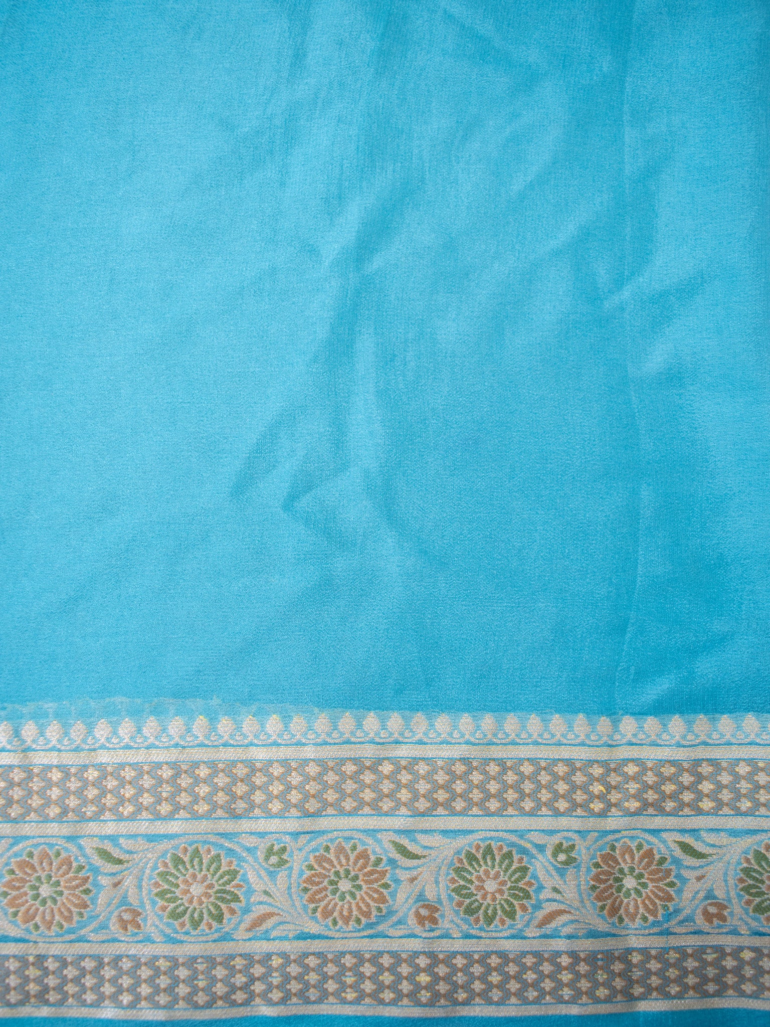 Banaras Pure Georgette Saree With Resham Weaving- Sky Blue