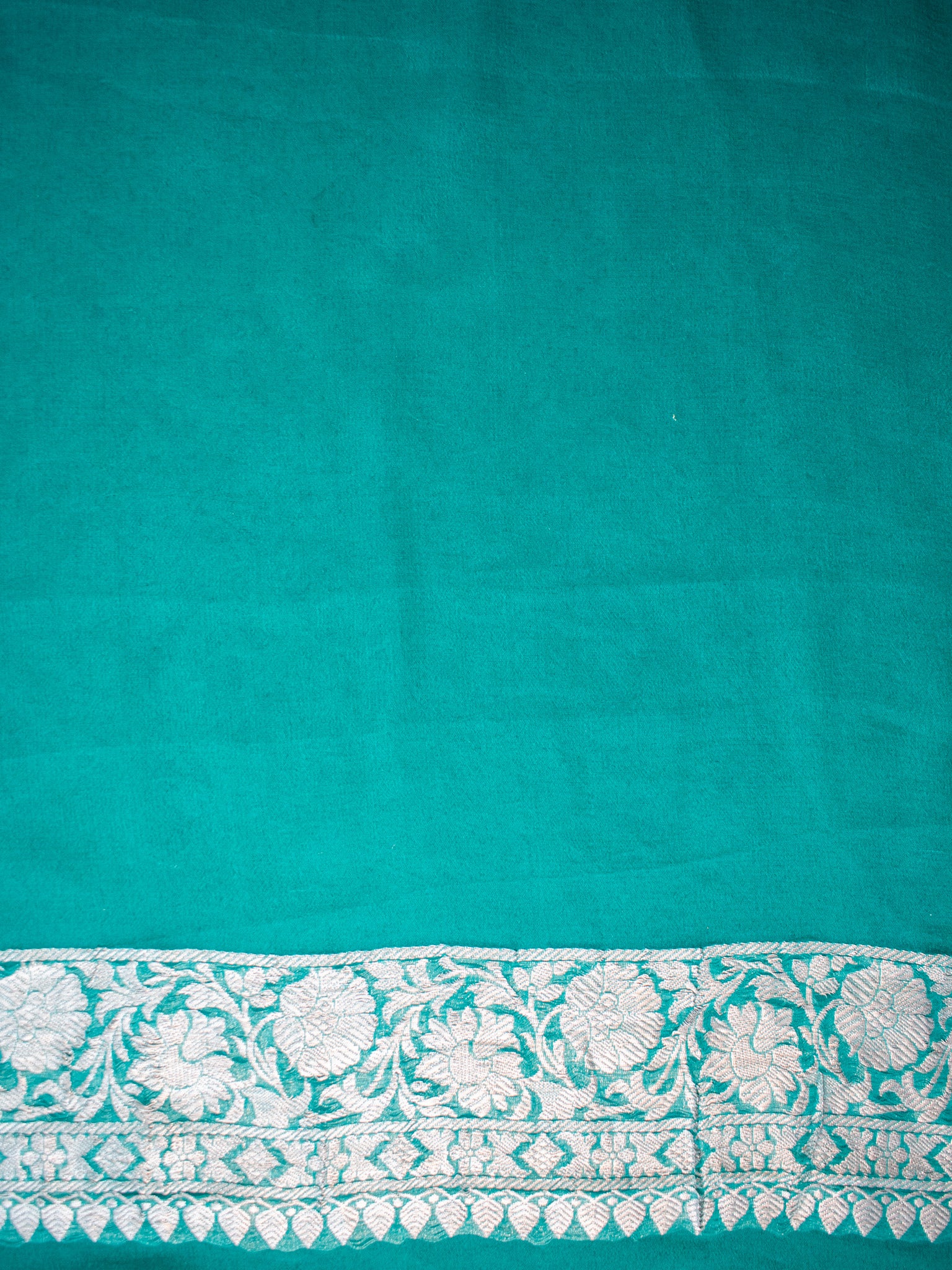 Banaras Pure Georgette Saree With Silver Zari- Sky Blue