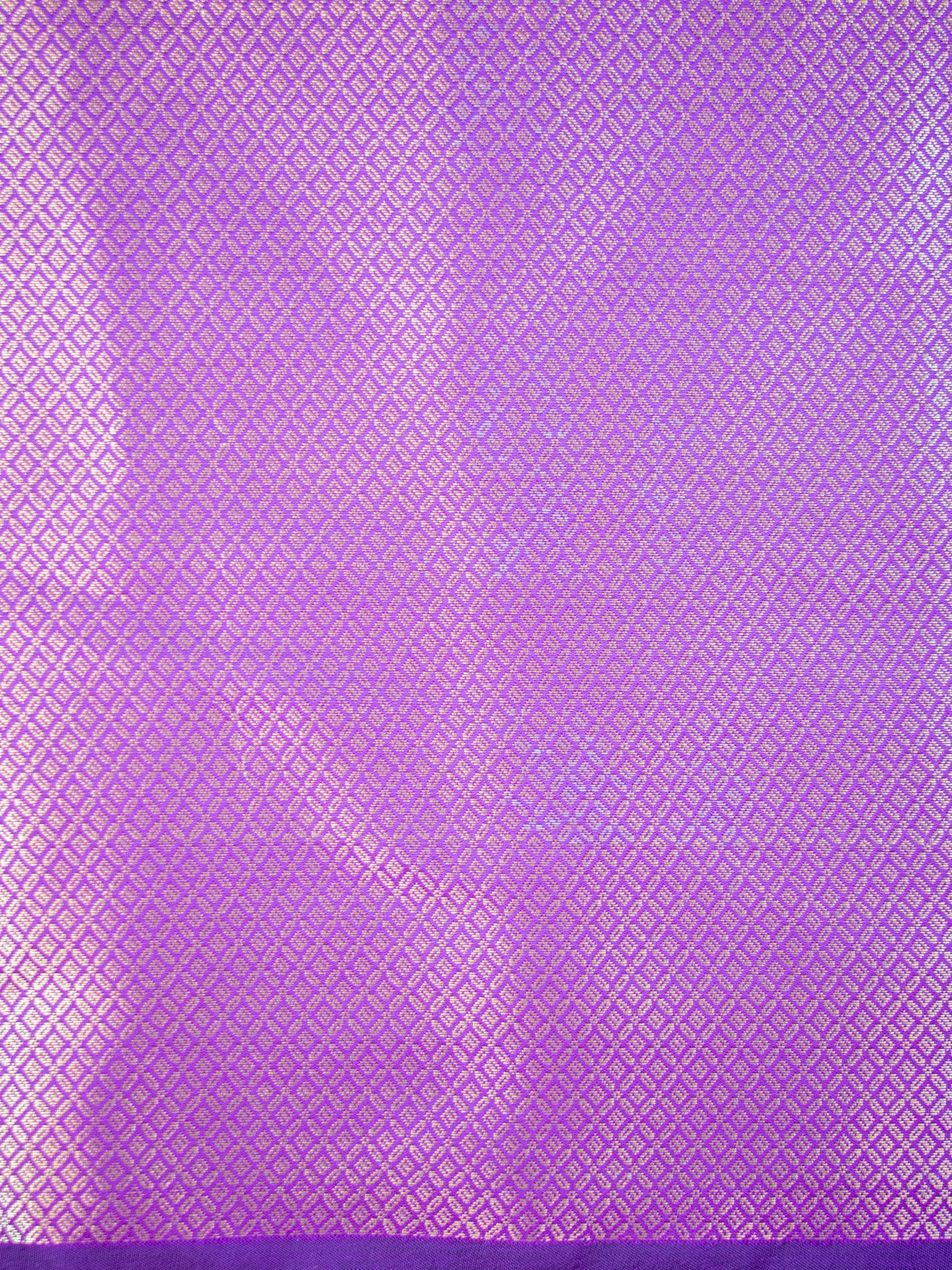 Banarasi Semi Silk Saree With Buti Zari Weaving & Border - Purple