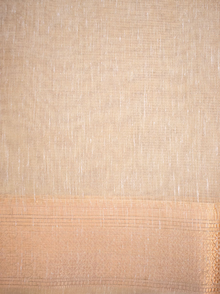 Banarasi Soft Cotton Saree With Zari Weaving-Peach
