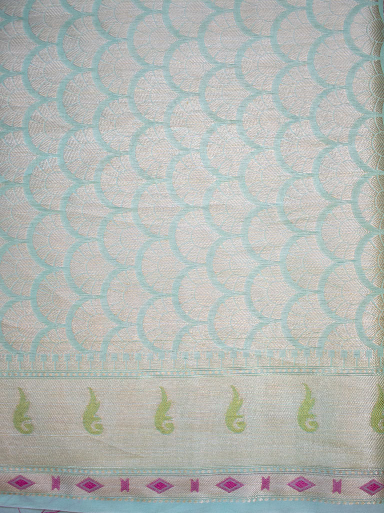 Banarasi Cotton Silk Resham & Zari Multi Coloured Weaving Saree-Blue